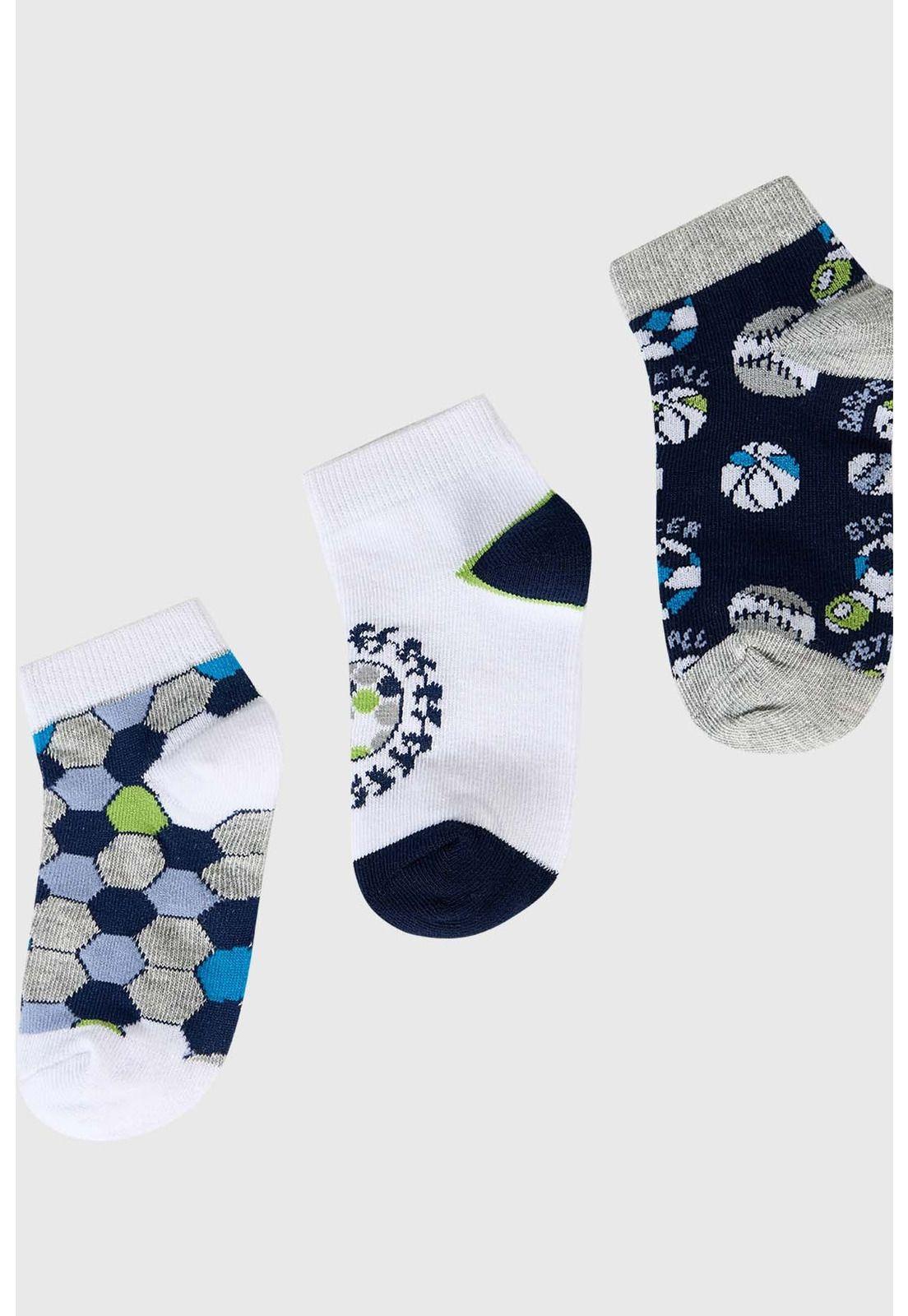 Calceta Deportiva Niño Tripack Blanco-1