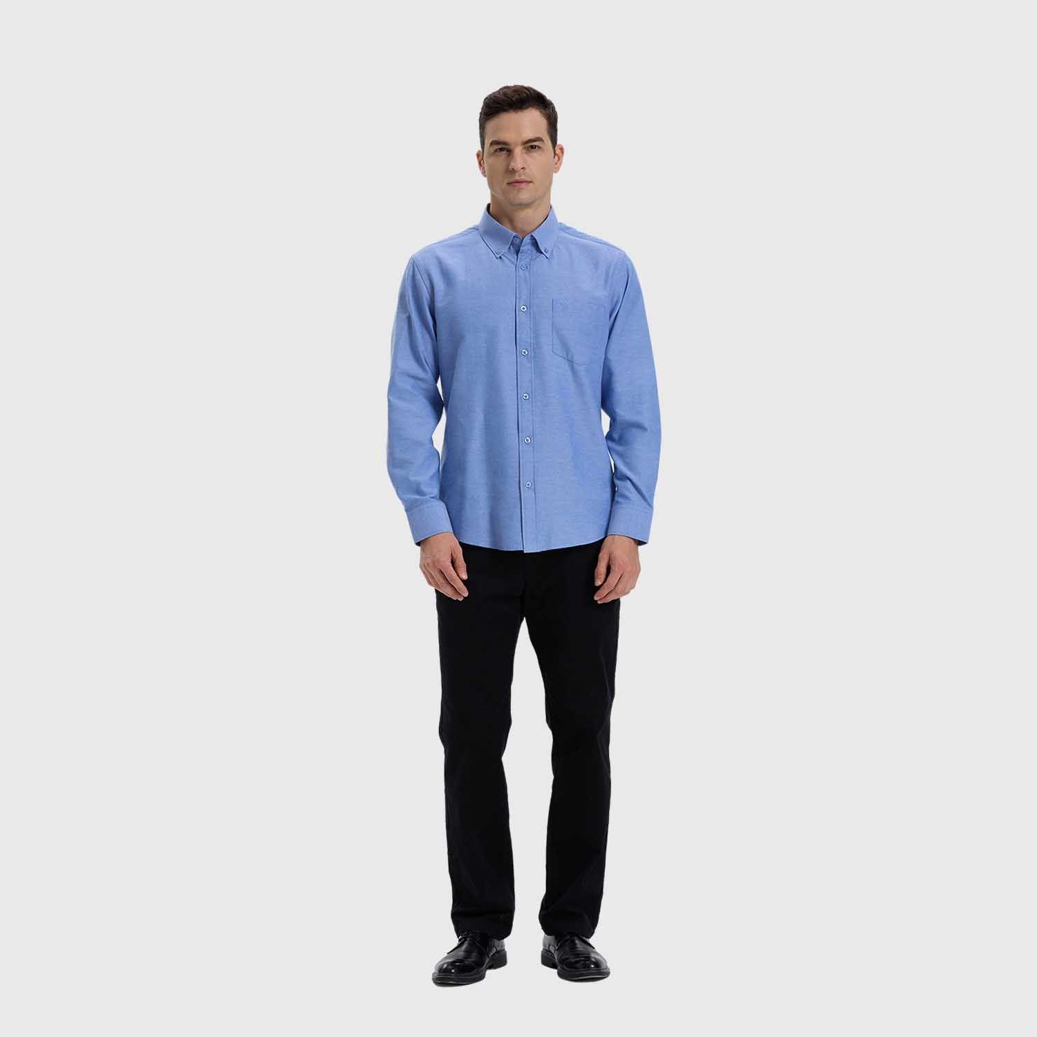 Camisa Hombre Oxford Azul-3