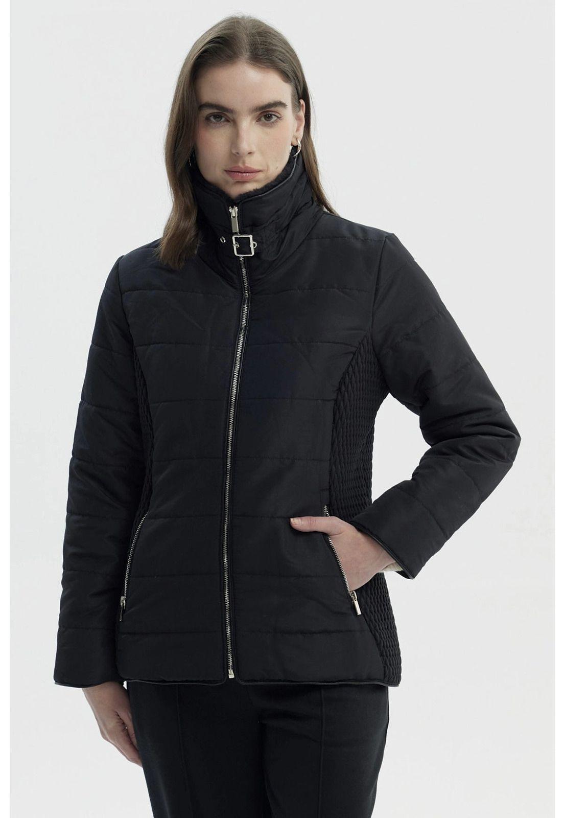 Parka Mujer Slim Negro - Vl-0