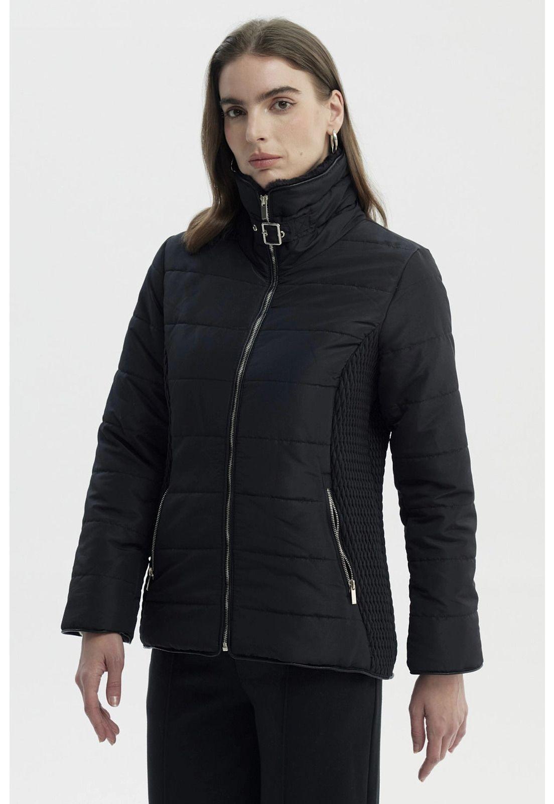 Parka Mujer Slim Negro - Vl-1