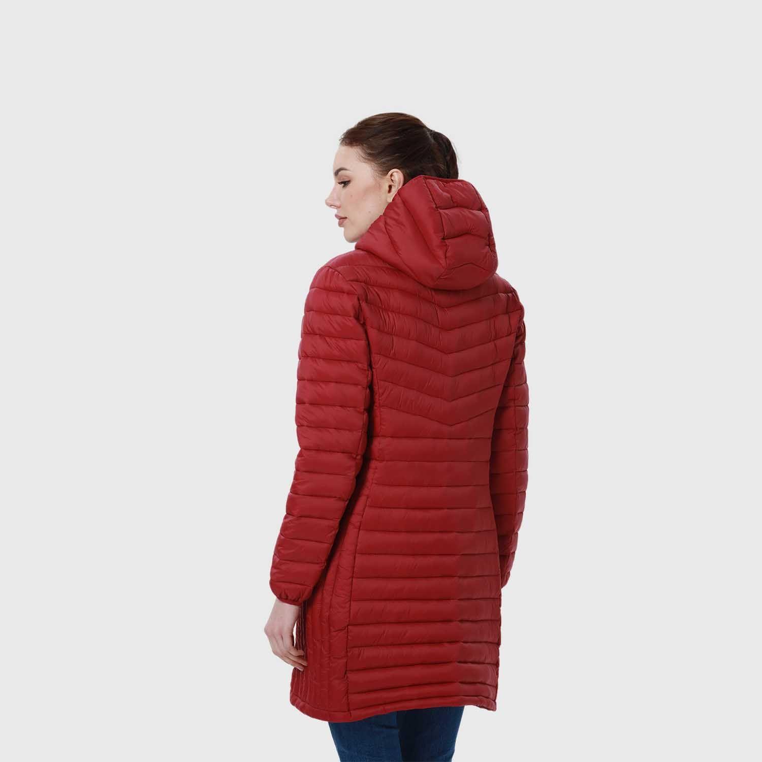 Parka Mujer Modelo Largo Rojo Oscuro-4