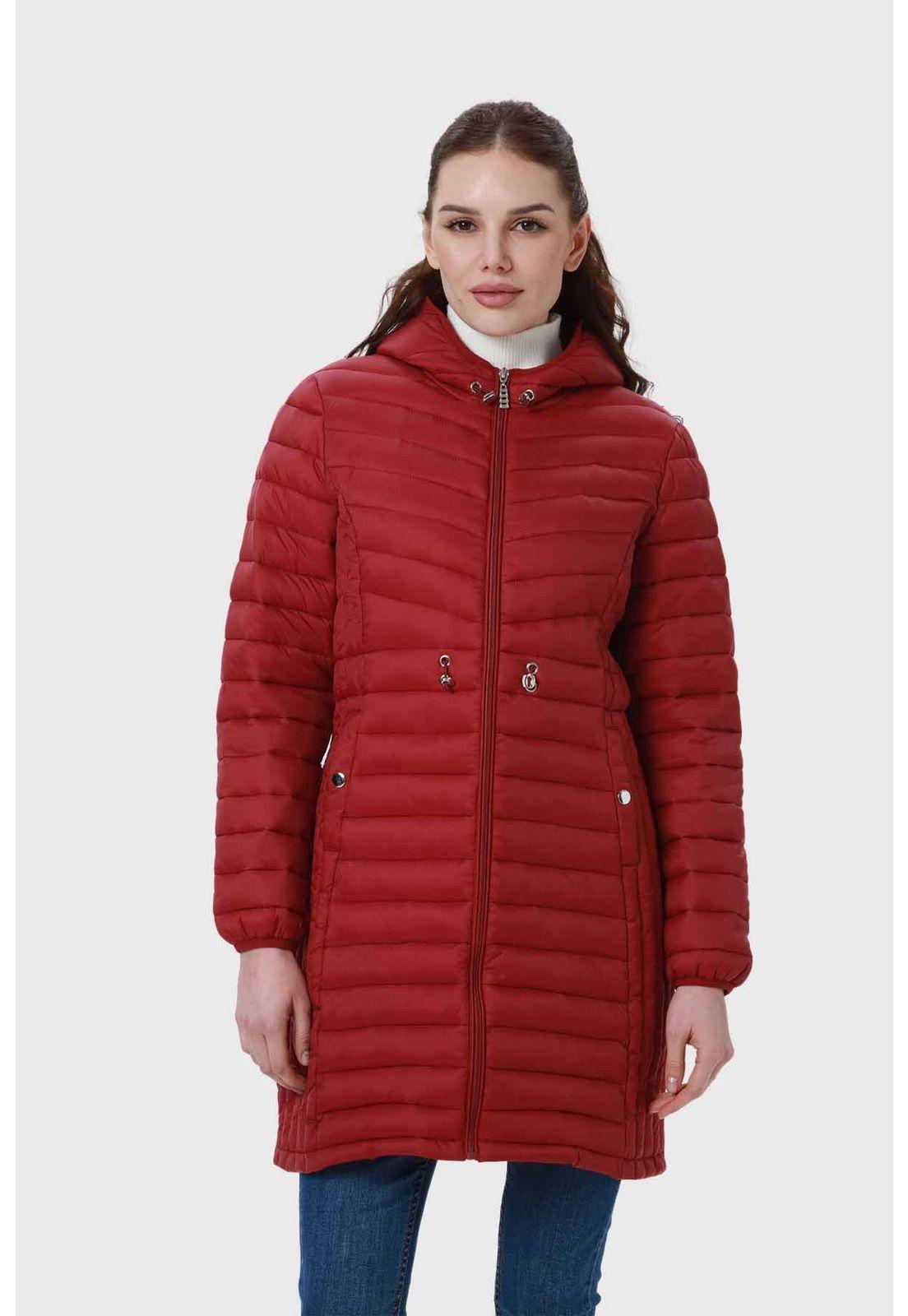 Parka Mujer Modelo Largo Rojo-0