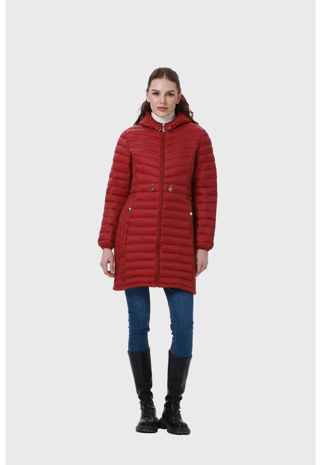 Parka Mujer Modelo Largo Rojo-3
