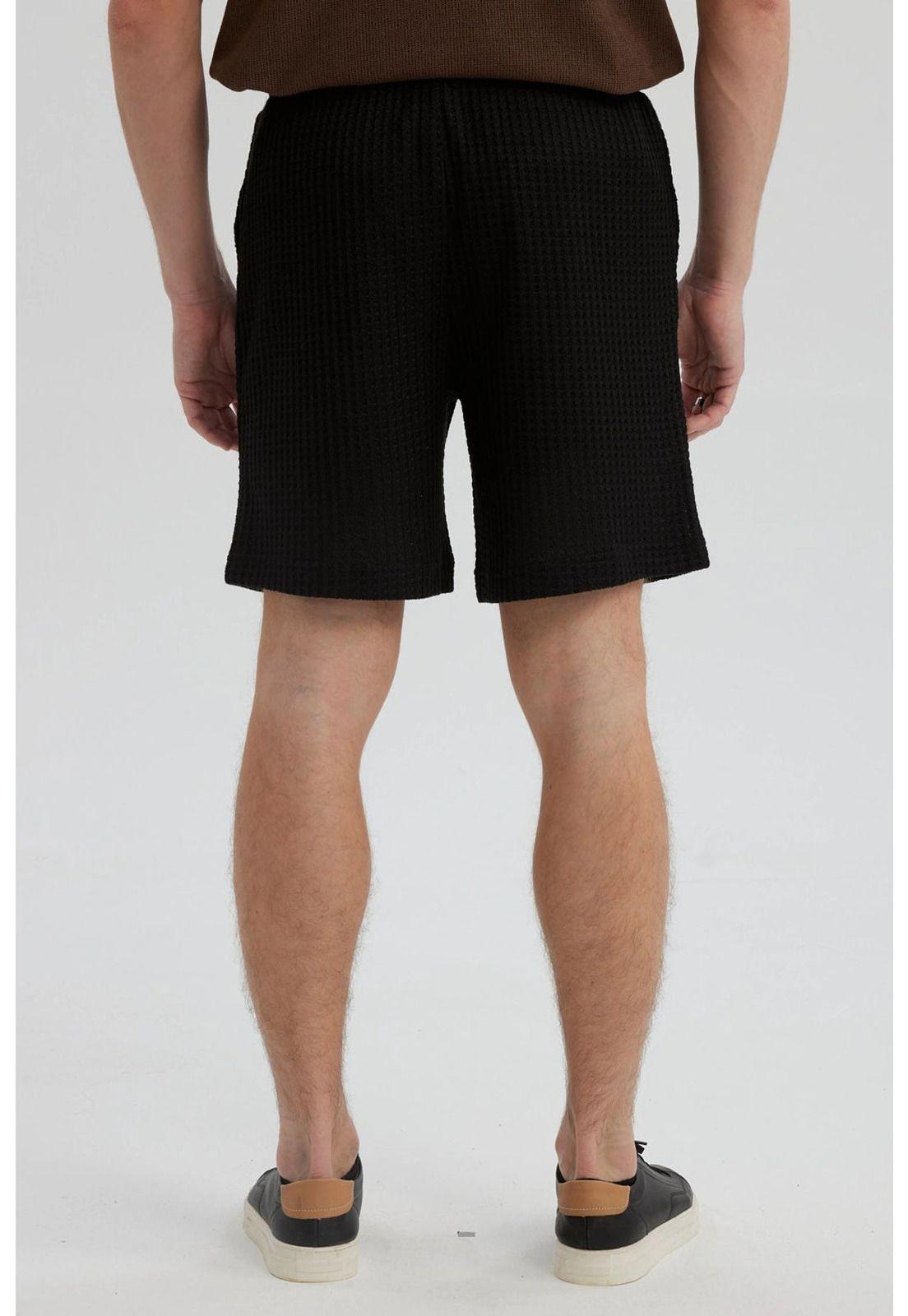 Bermuda Hombre Calce Recto Negro-2
