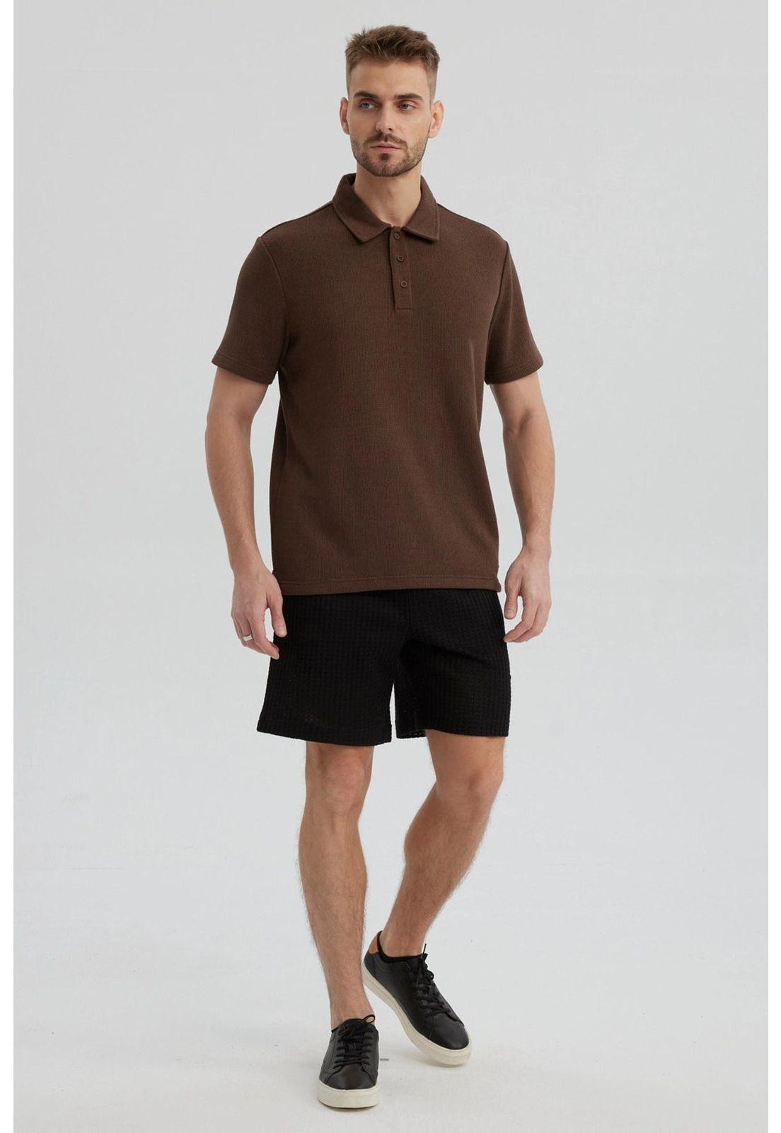 Bermuda Hombre Calce Recto Negro-3