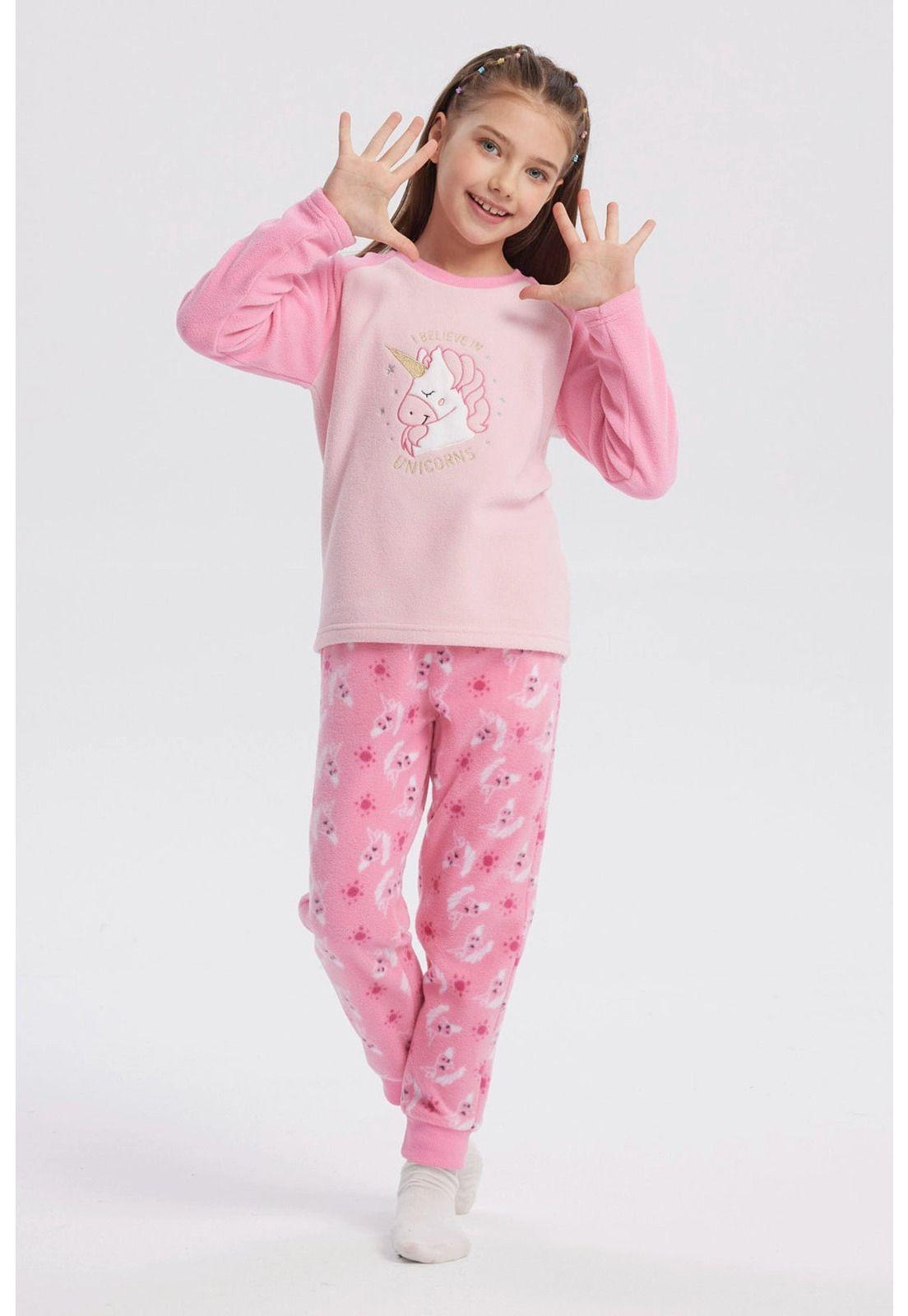 Pijama Niña Polera Y Pantalón Rosado - ll-0