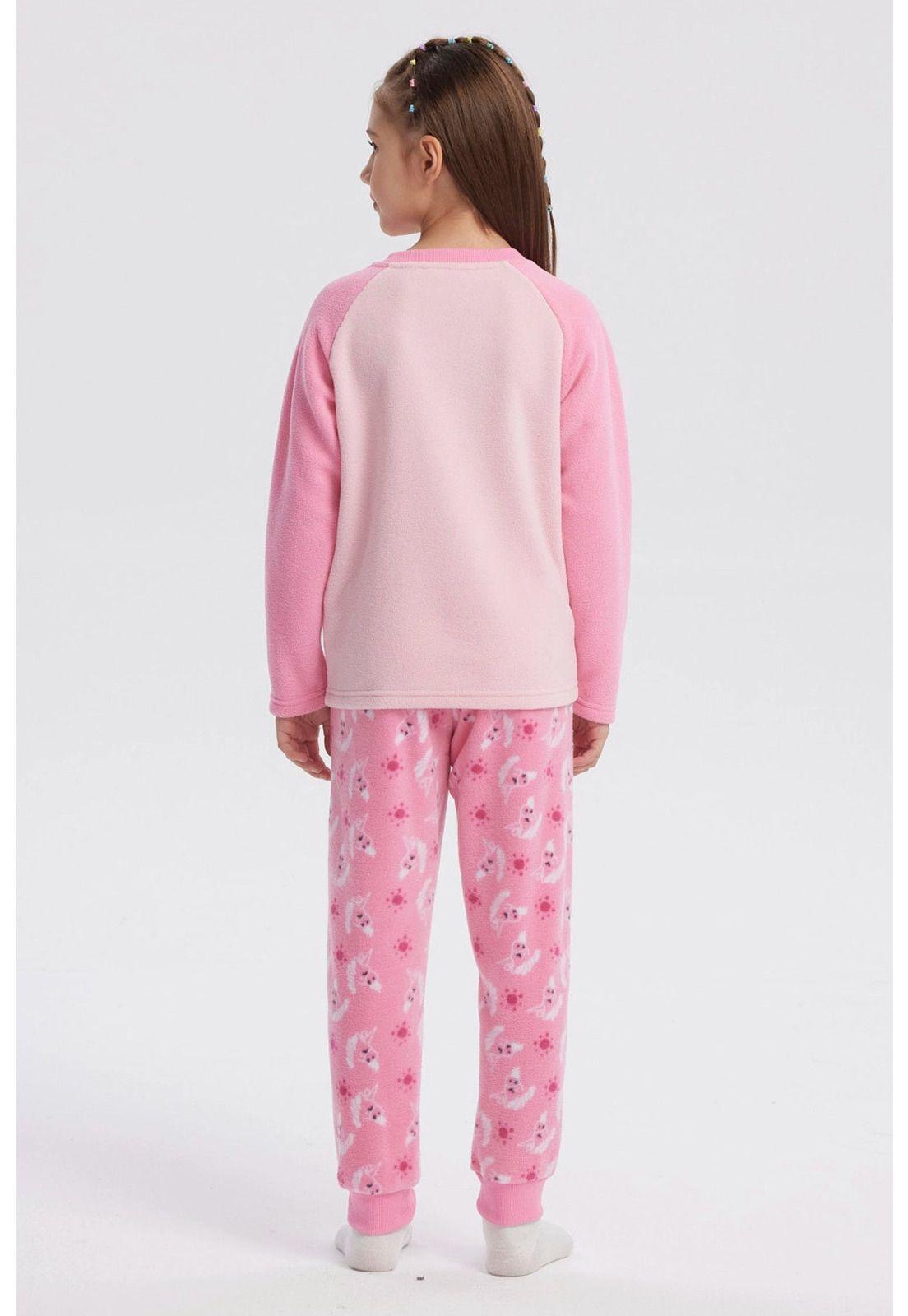 Pijama Niña Polera Y Pantalón Rosado - ll-3