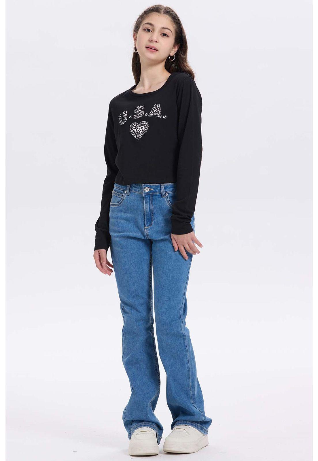 Polera Niña Print Posicional Negro - ll-3