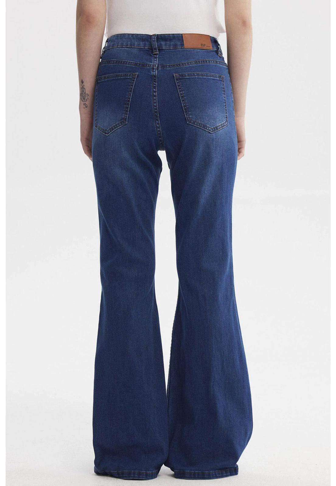 Jeans Mujer Moda Flare Azul Oscuro - ll-2