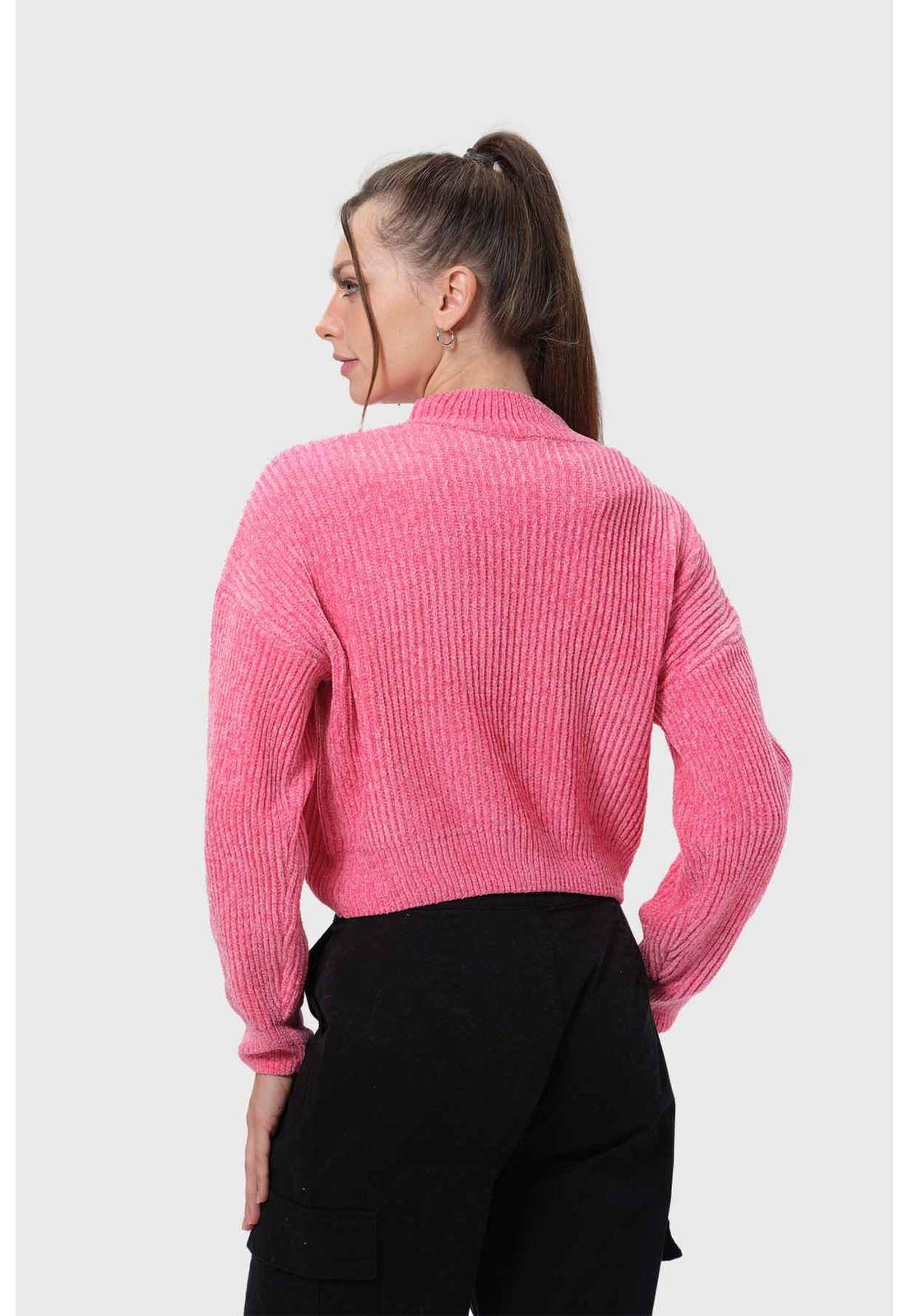 Sweater Mujer Chenille Rosado-2
