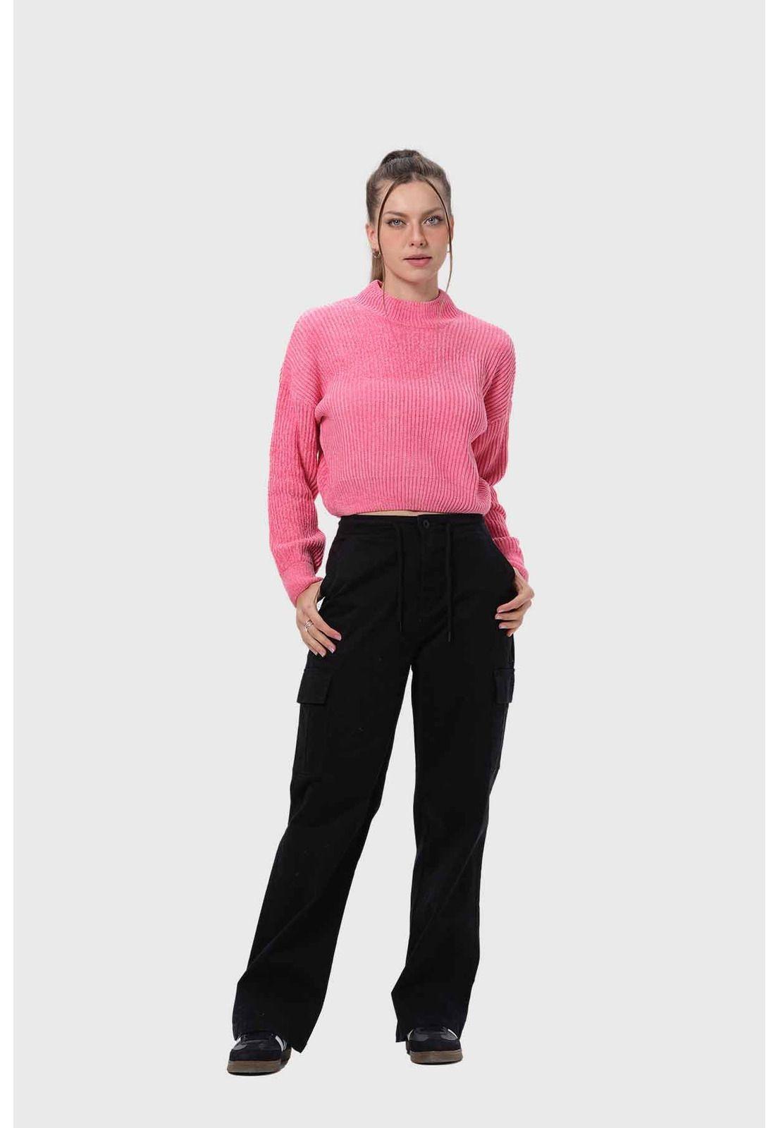 Sweater Mujer Chenille Rosado-3