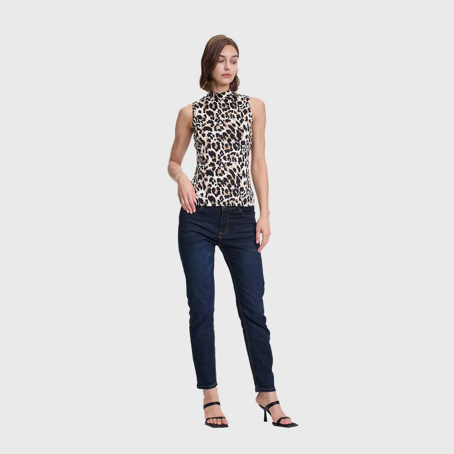 Polera Mujer Elasticada Beige Fashion's Park-3
