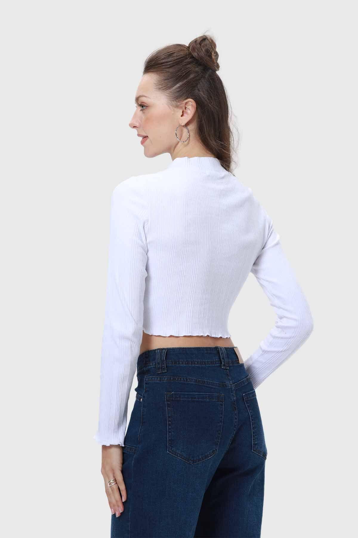 Polera Mujer Rib Blanco-2