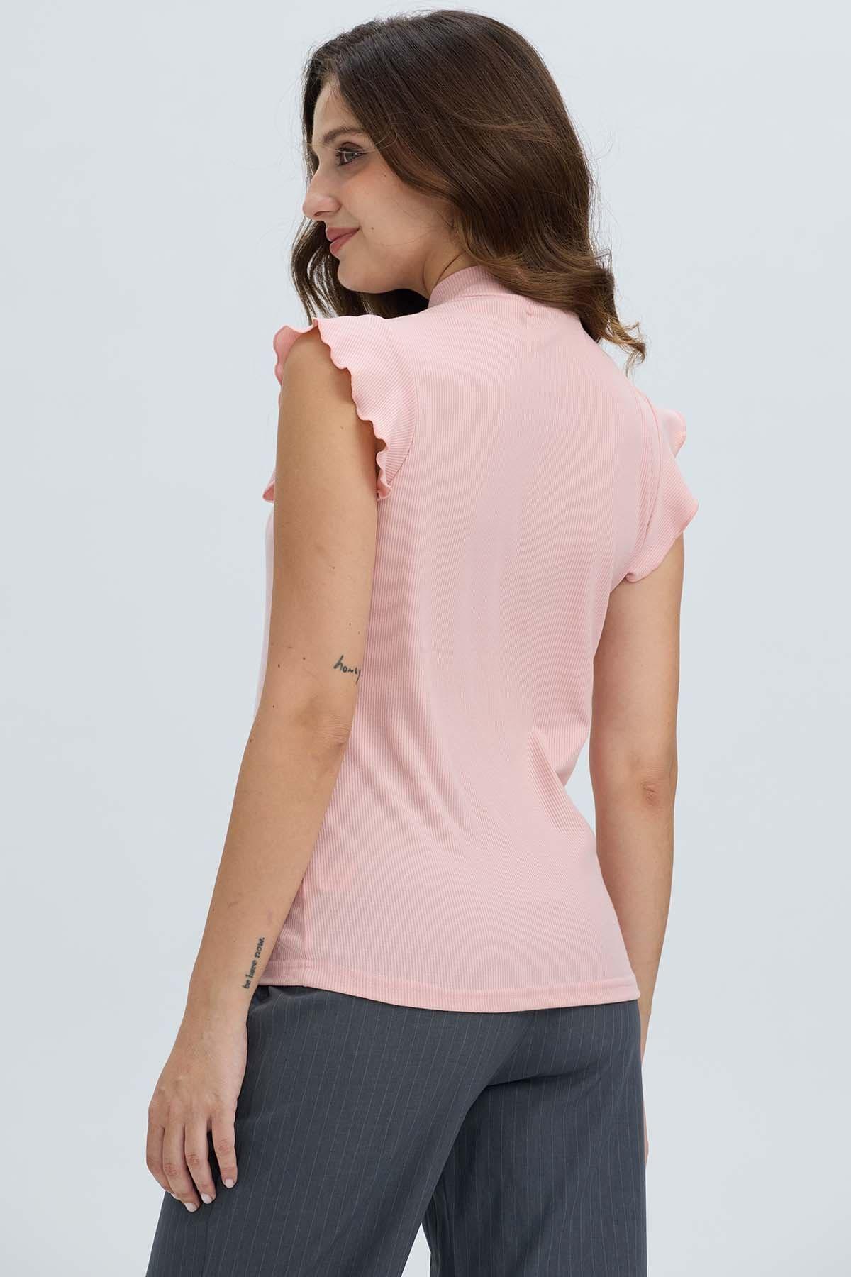 Polera Mujer Rib Terminaciones Palo Rosa-2