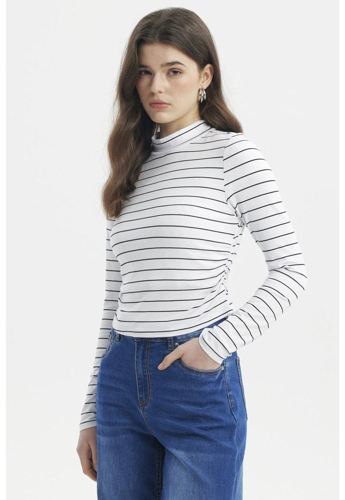 Polera Mujer Juvenil Blanco/Negro-1