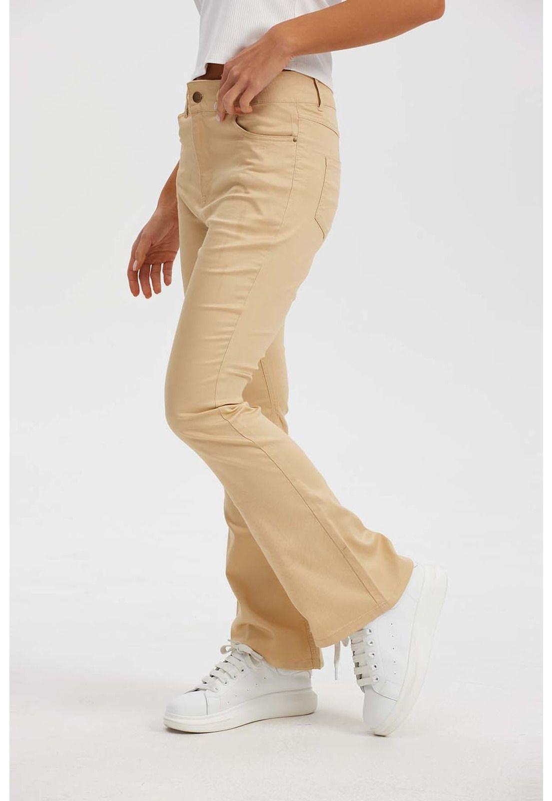 Pantalón Mujer Flare Arena Beige-1