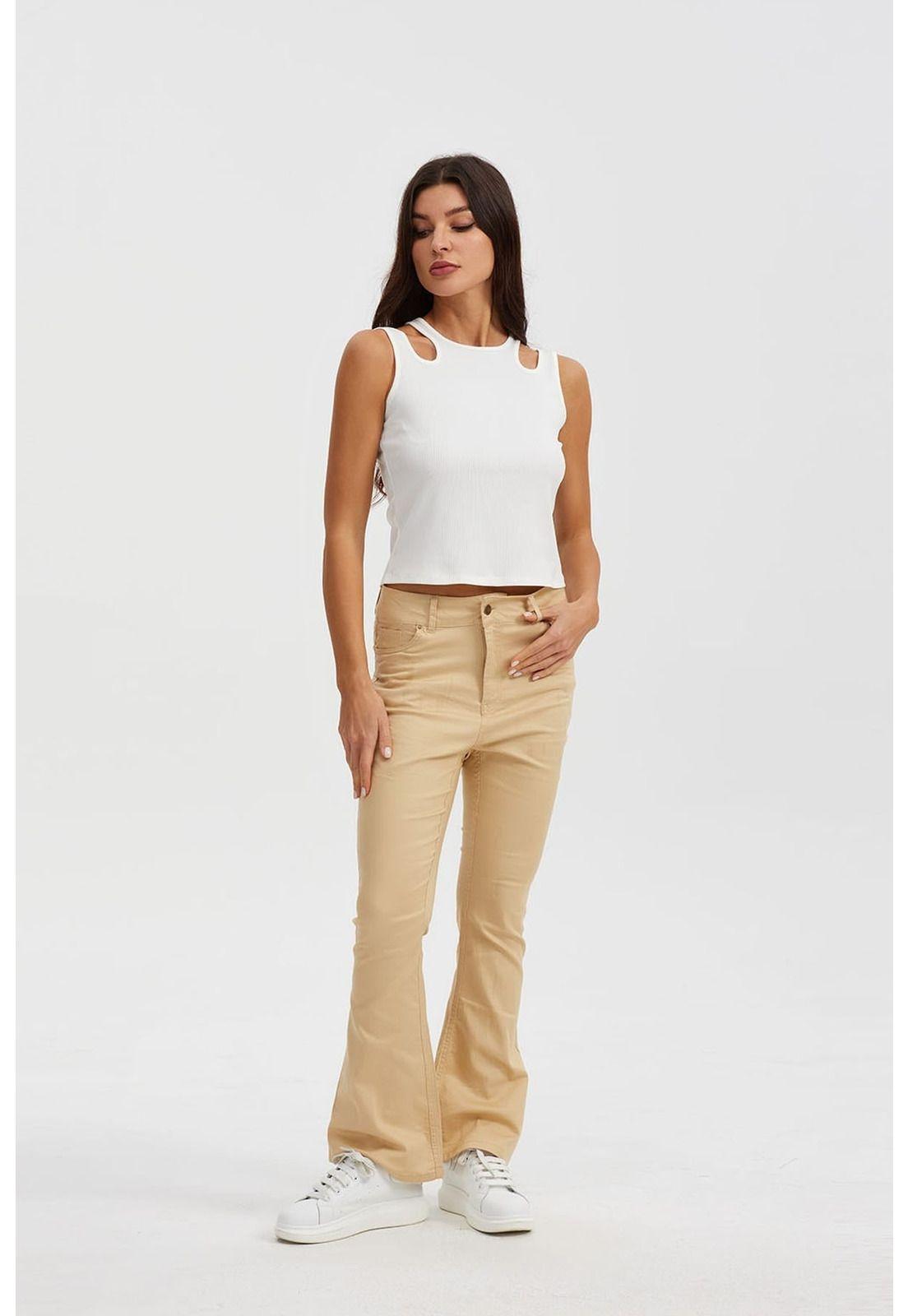 Pantalón Mujer Flare Arena Beige-3