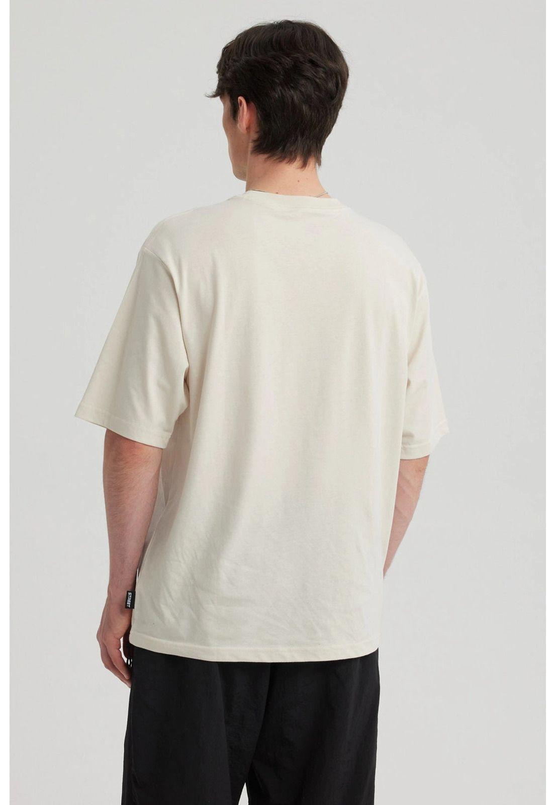 Polera Hombre Print Oversize Beige - ll-6