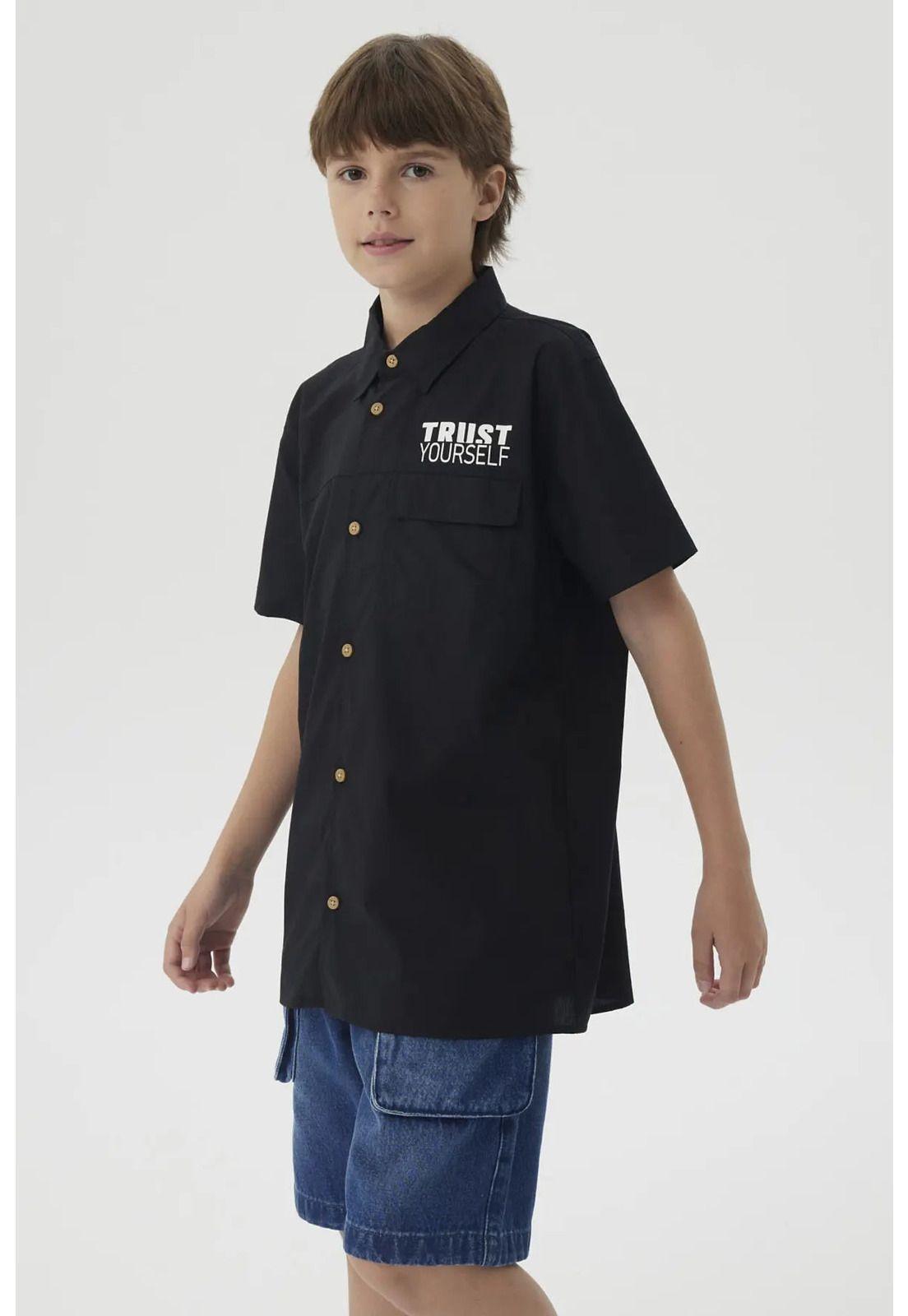 Camisa Niño Print Popelina Negro-2