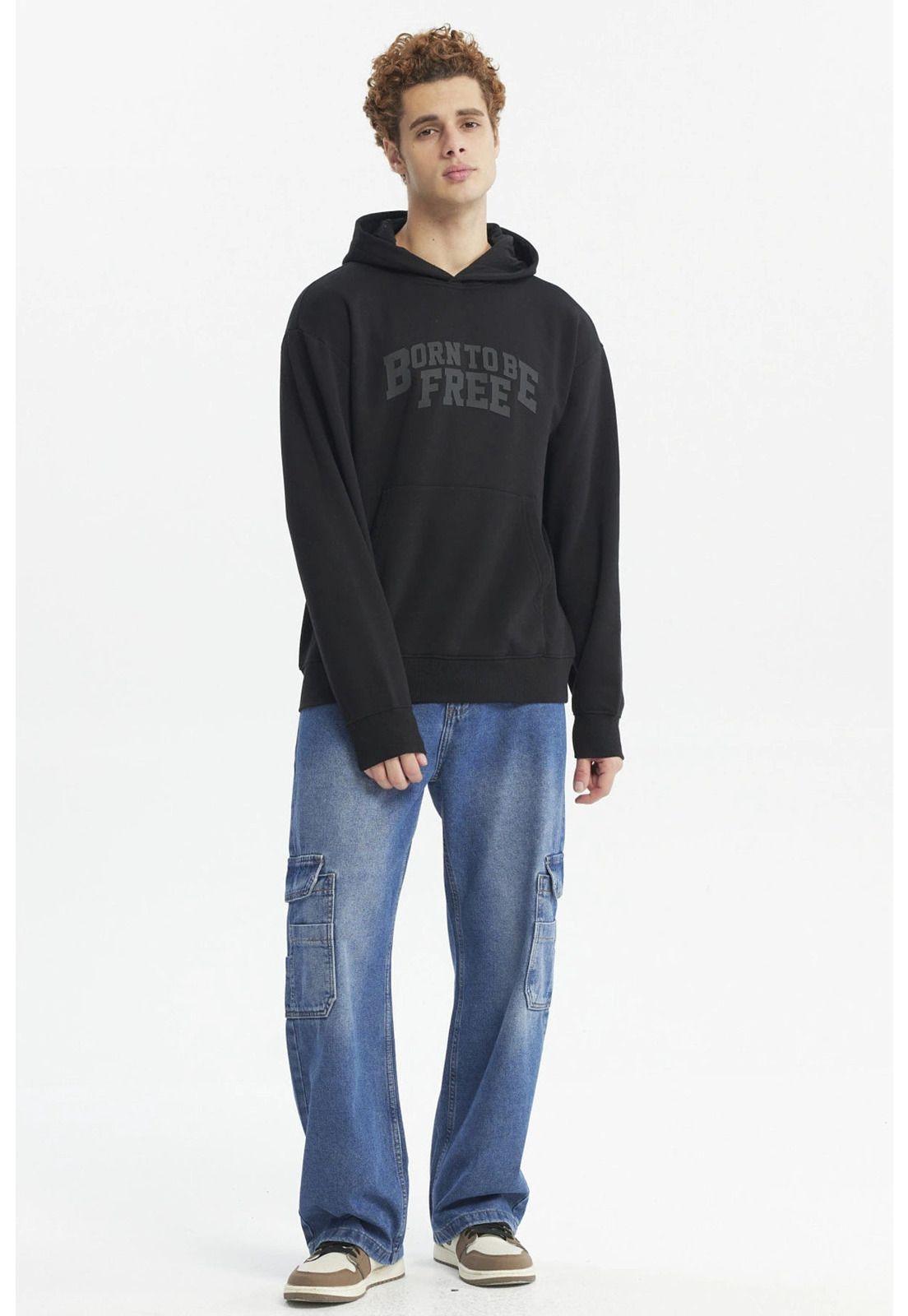 Polerón Hombre Hoodie Print Central Negro-3