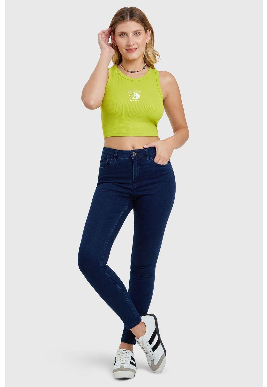 Polera Mujer Top Bordado Verde-3