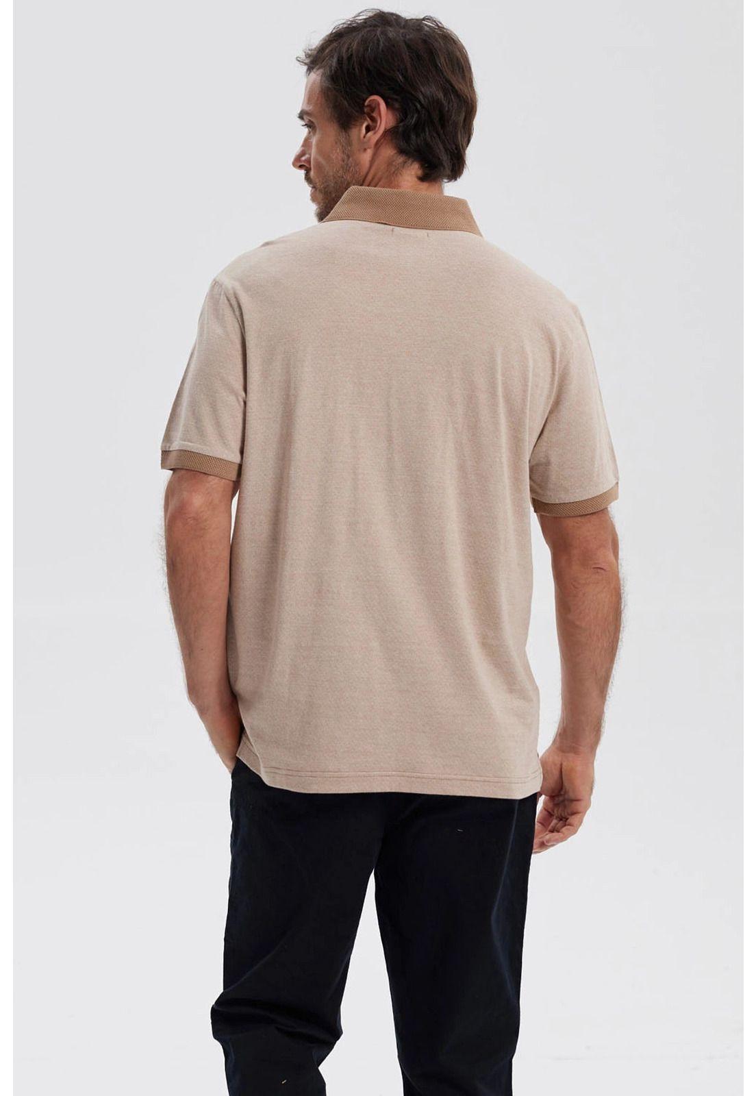 Polera Hombre Botón Beige-2