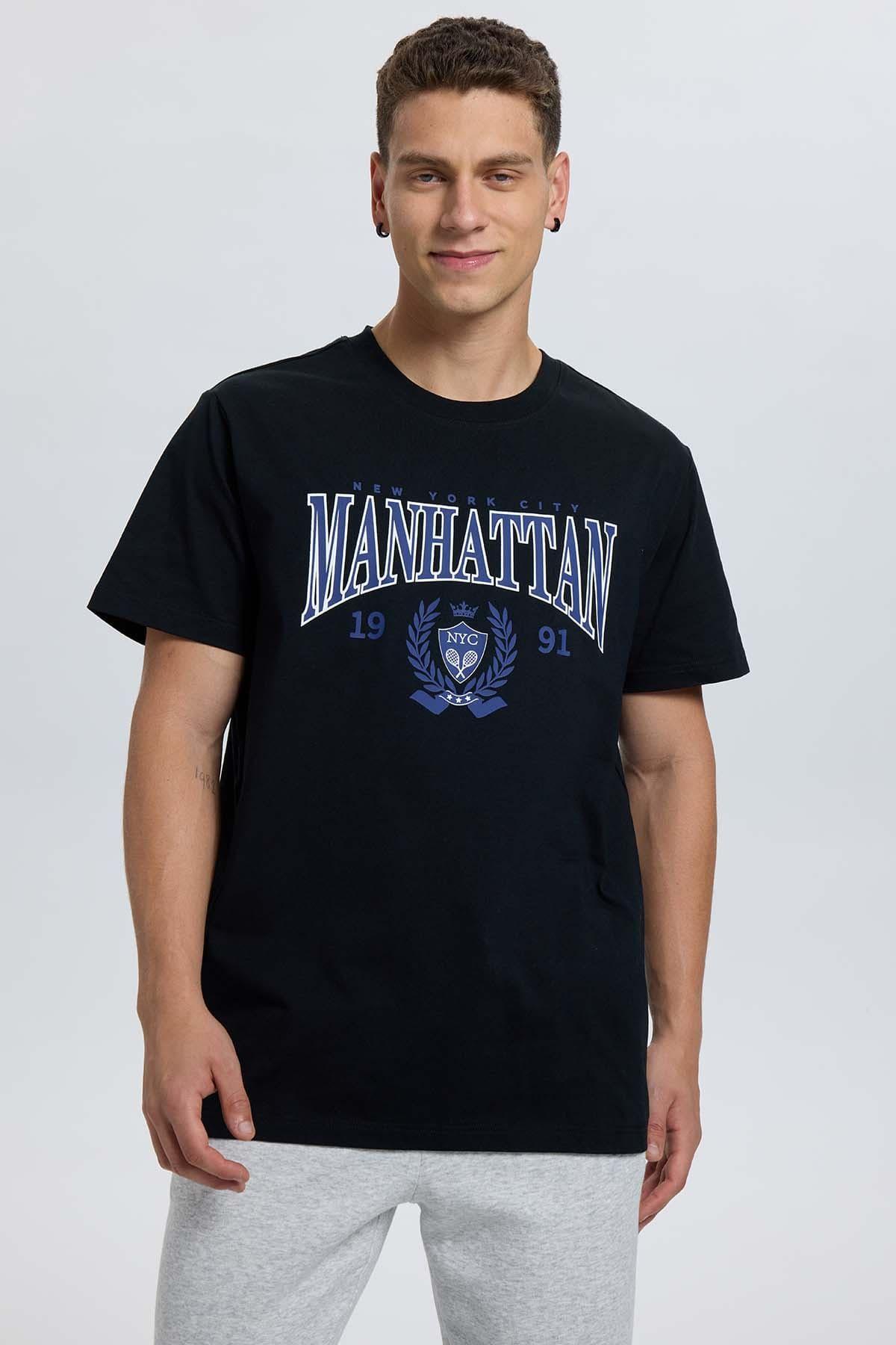 Polera Hombre Print College Negro-0