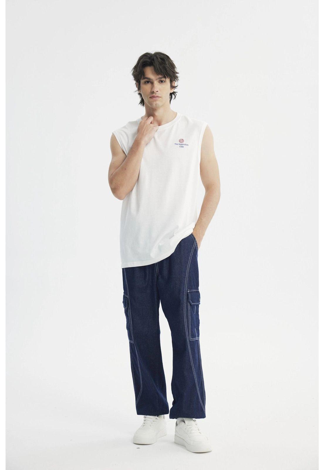 Polera Regular Sin Mangas Hombre Crudo-3