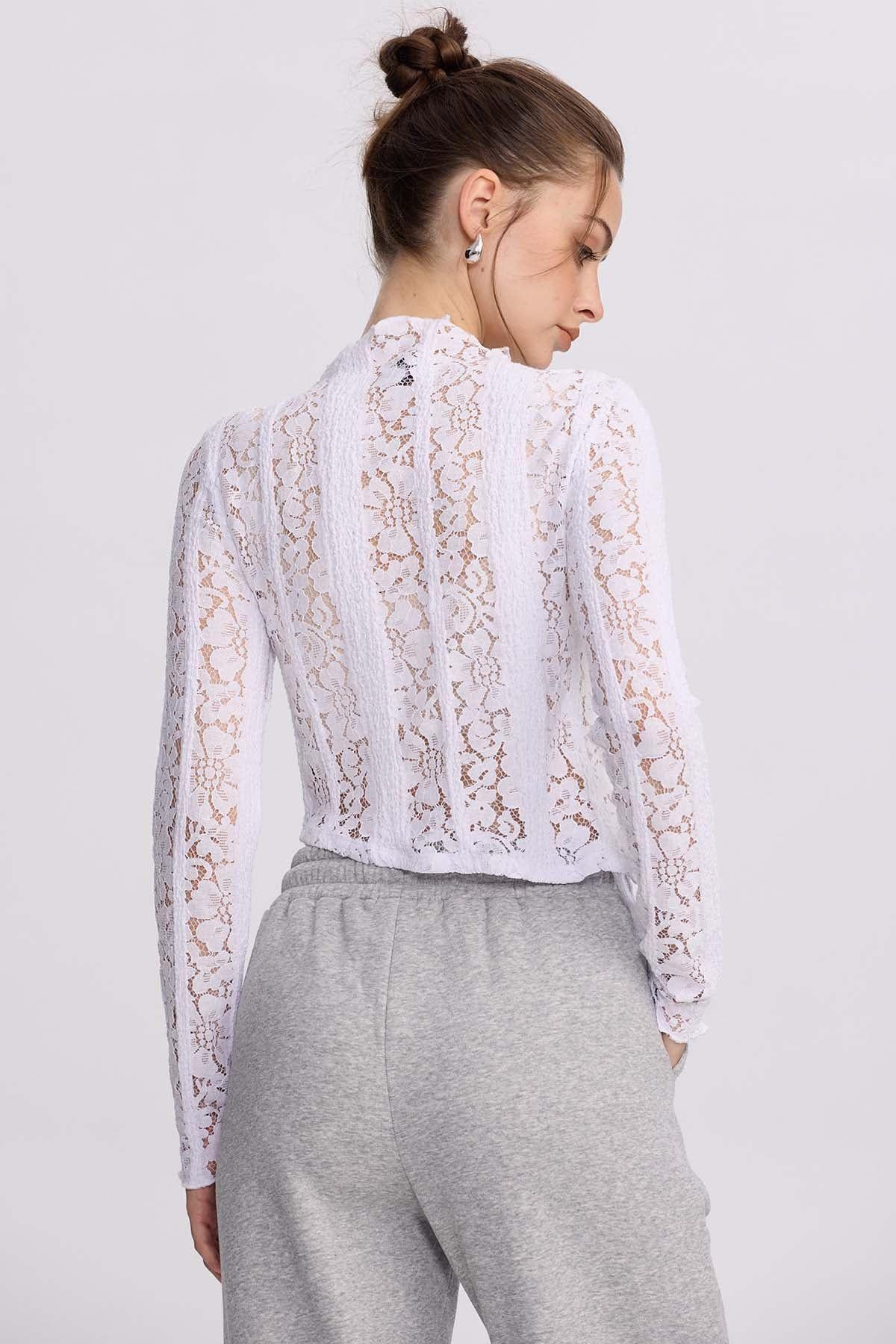 Polera Mujer Encaje Blanco-2