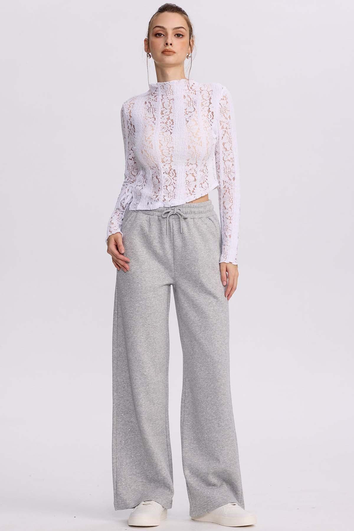 Polera Mujer Encaje Blanco-3