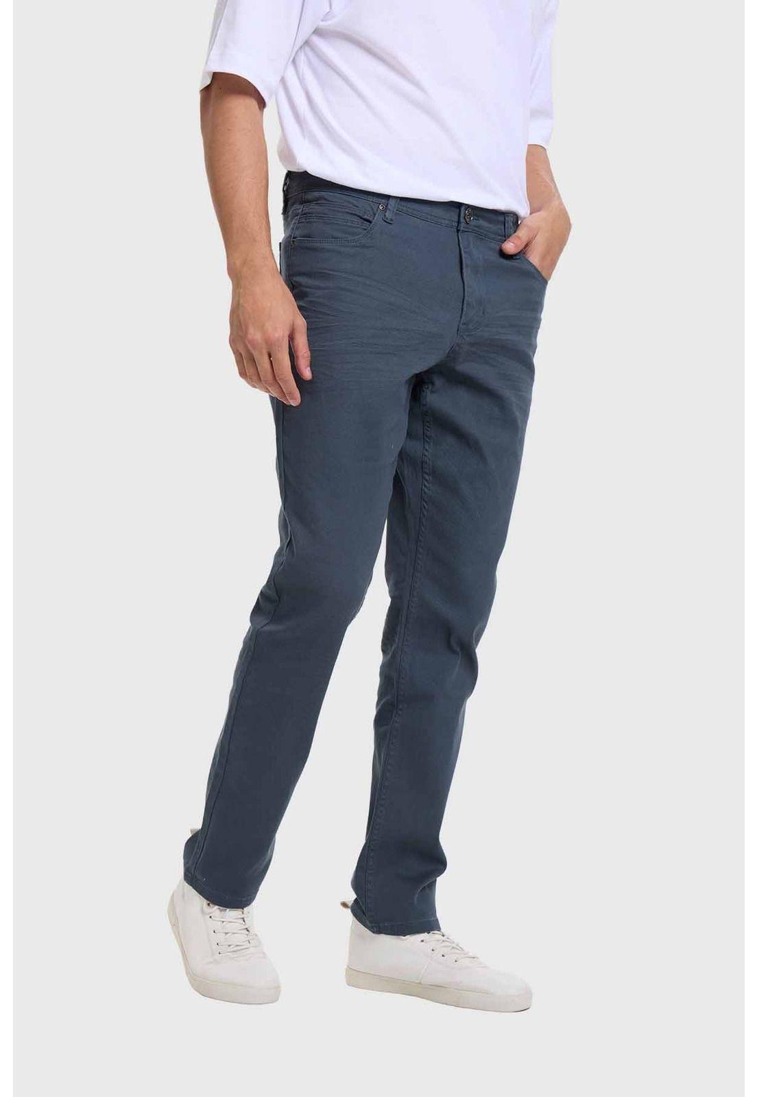 Jeans Hombre Slim Petróleo-1