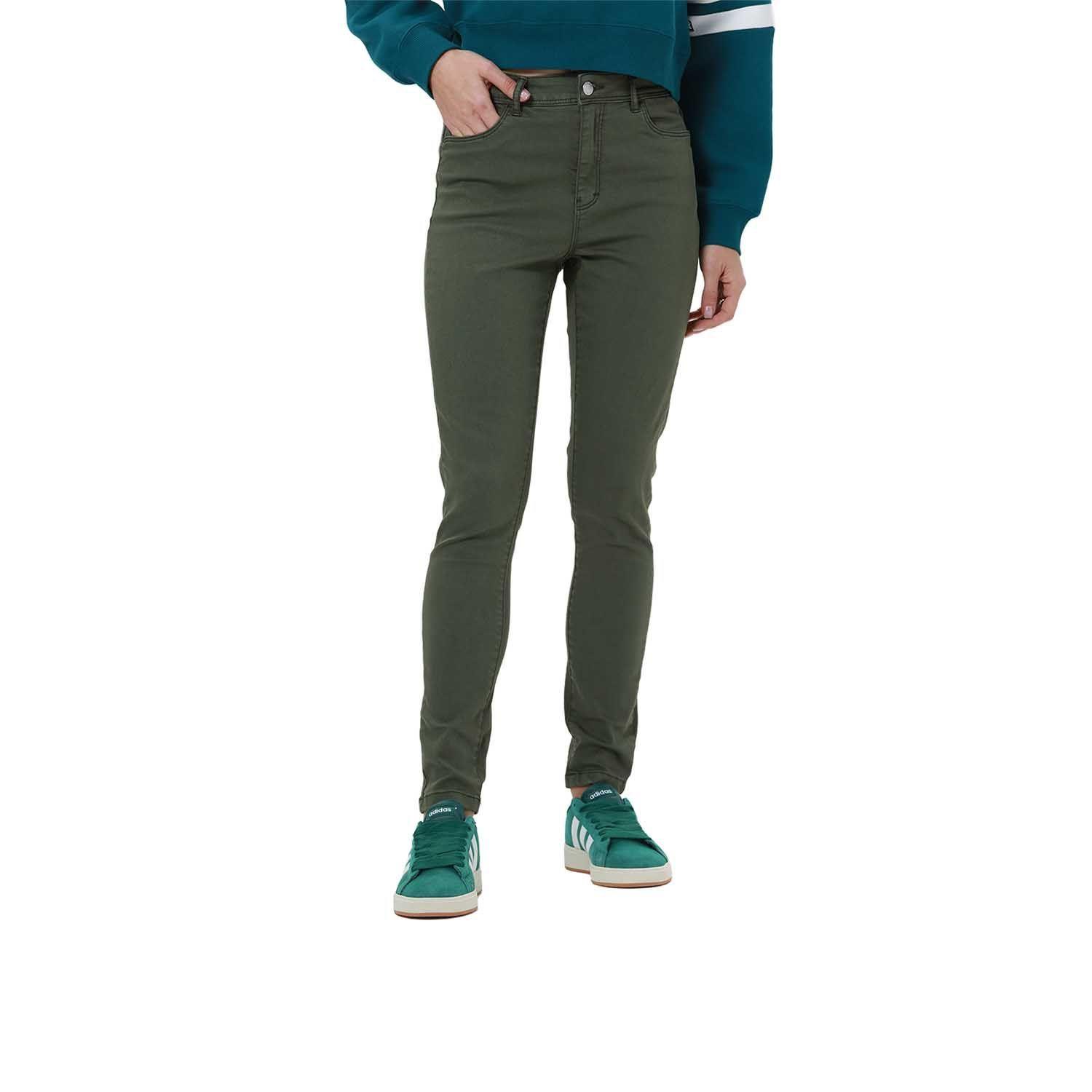 Jeans Mujer Super Skinny Co Verde Militar-0