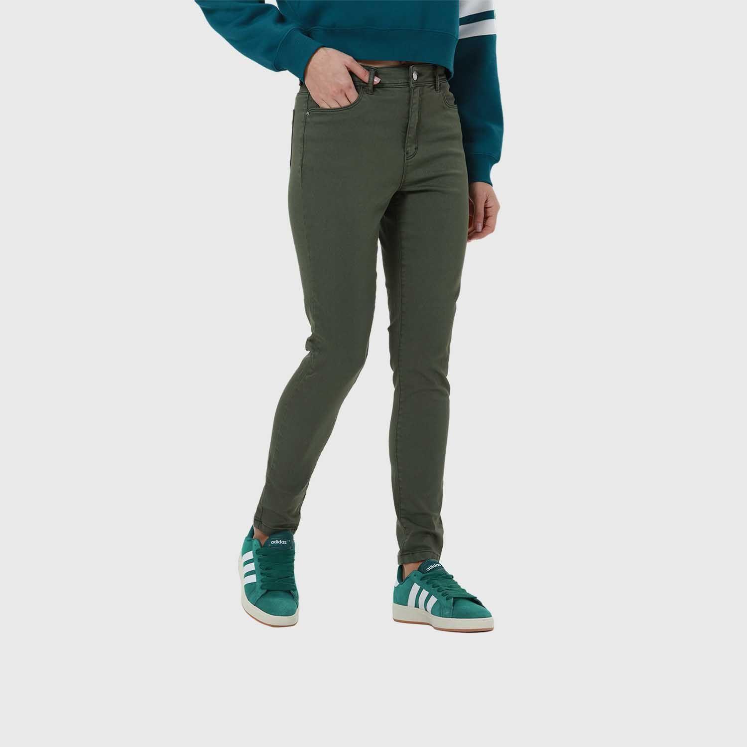 Jeans Mujer Super Skinny Co Verde Militar-1