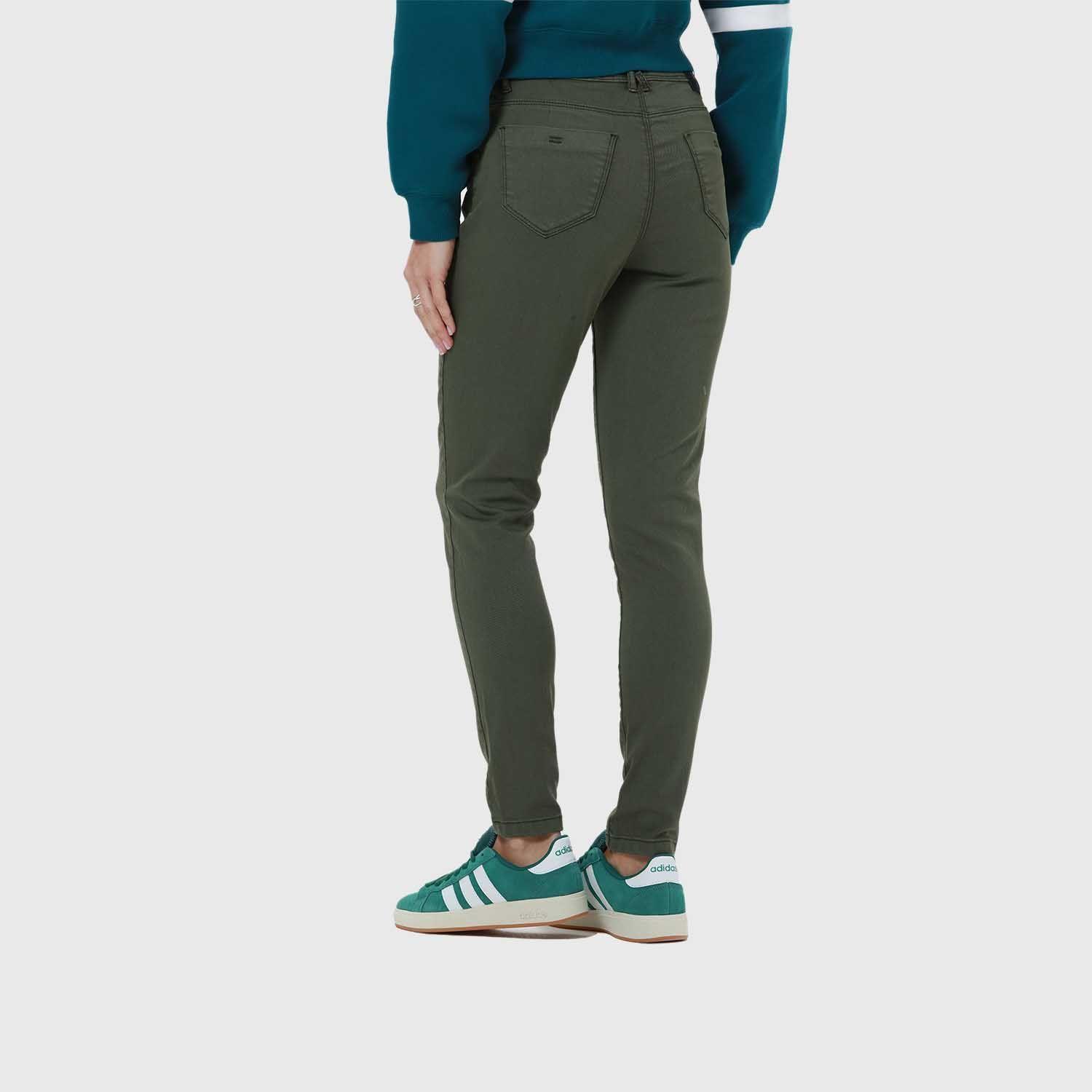 Jeans Mujer Super Skinny Co Verde Militar-2