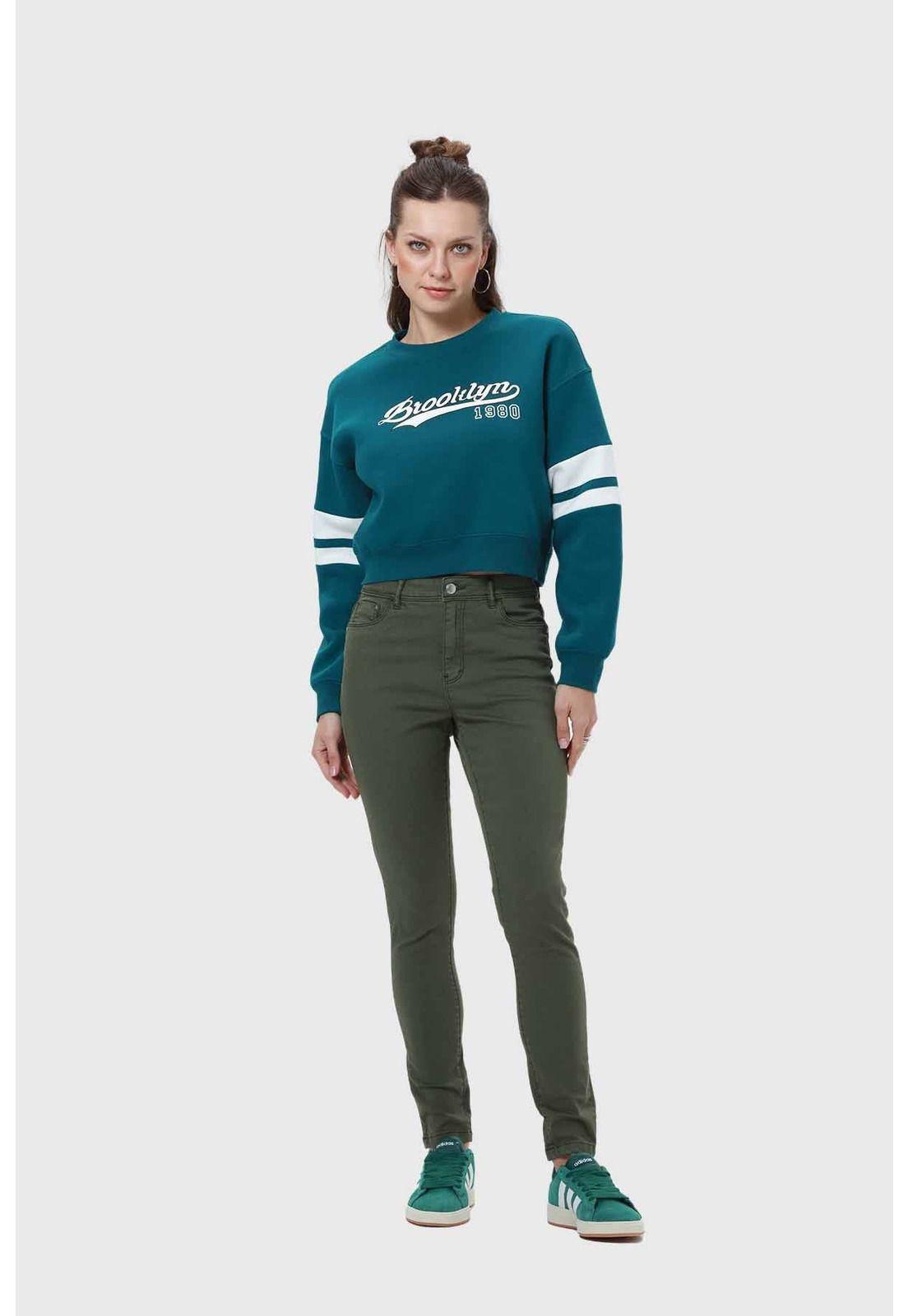 Jeans Mujer Skinny Verde-3