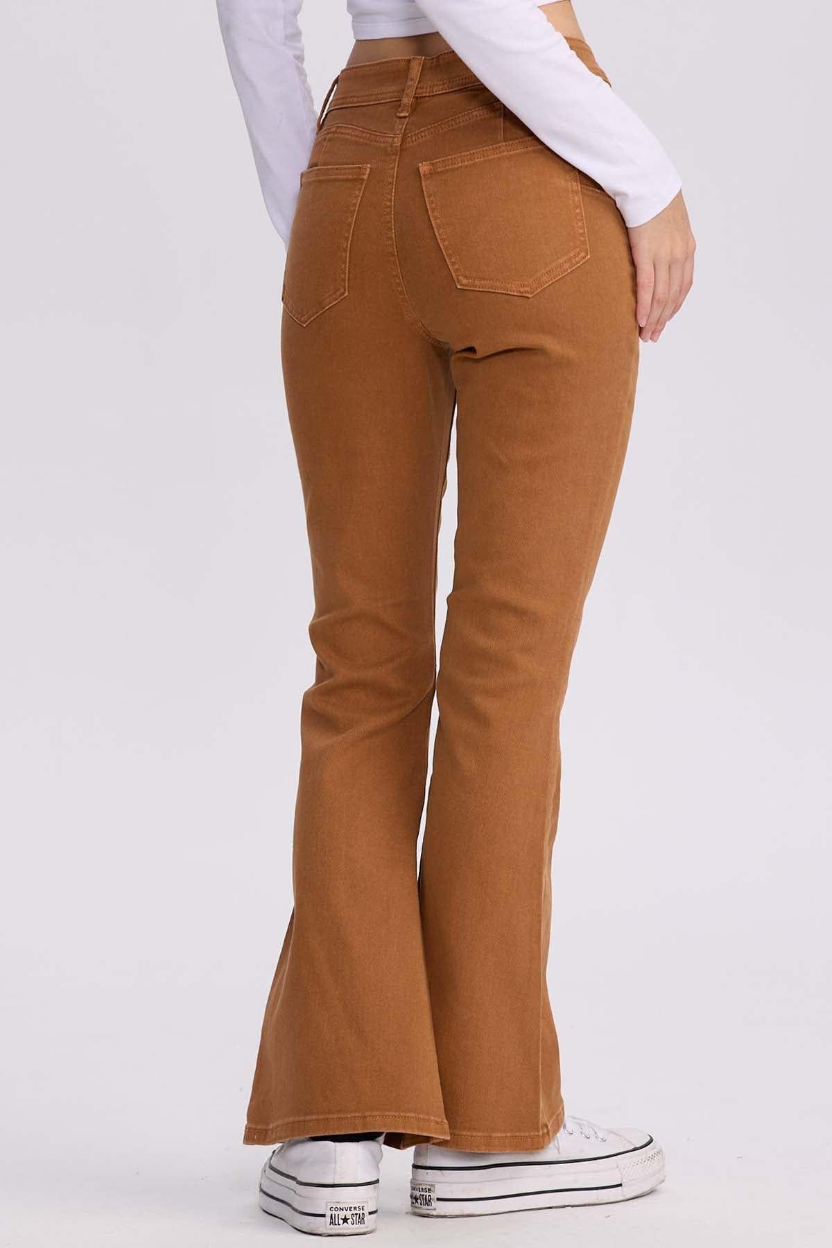 Jeans Mujer Flare Color Line Caramelo-2