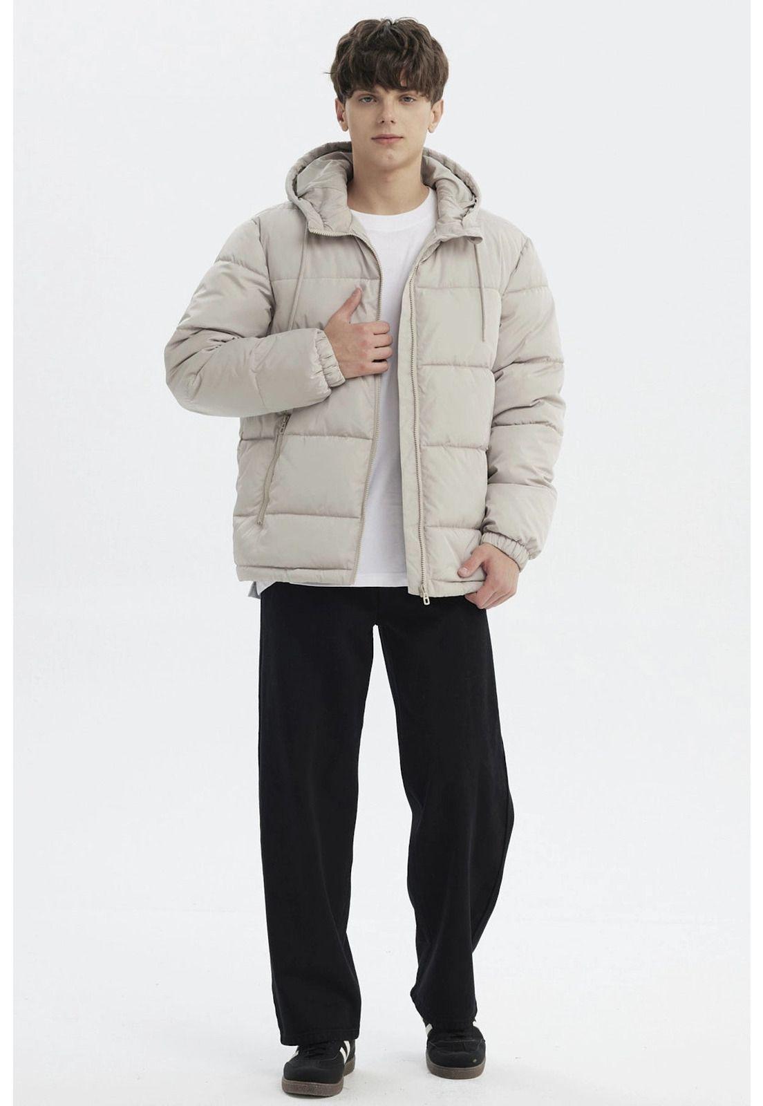 Parka Hombre Básica Lisa Beige-3