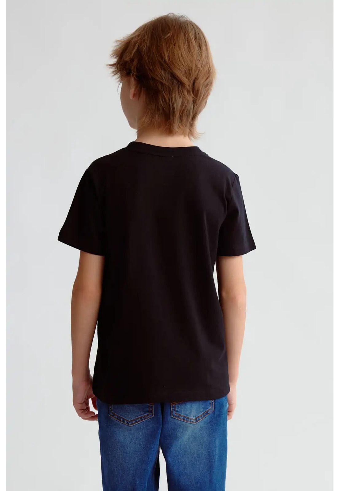 Polera Niño Básica Estampada Negro - lll-2