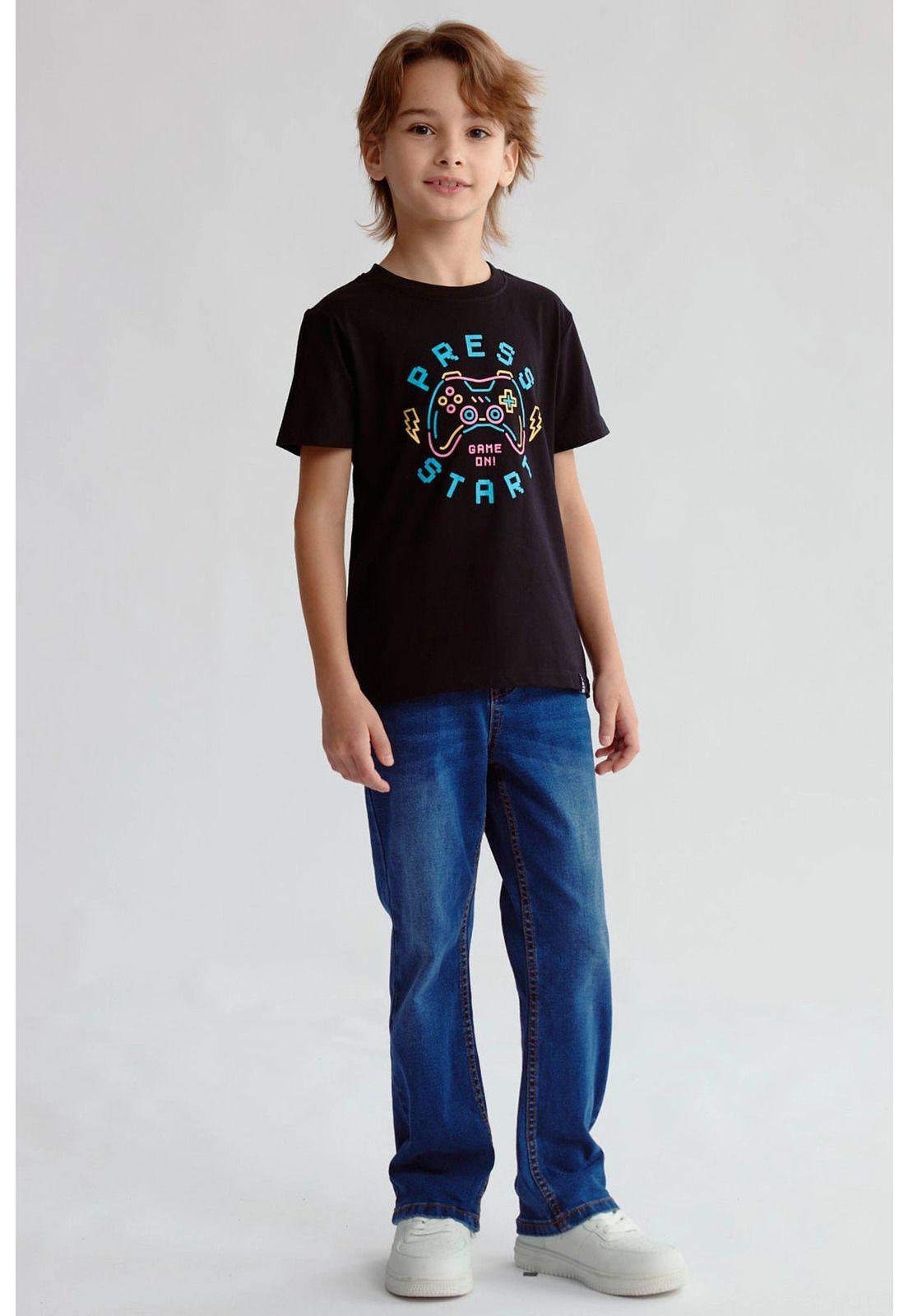 Polera Niño Básica Estampada Negro - lll-3