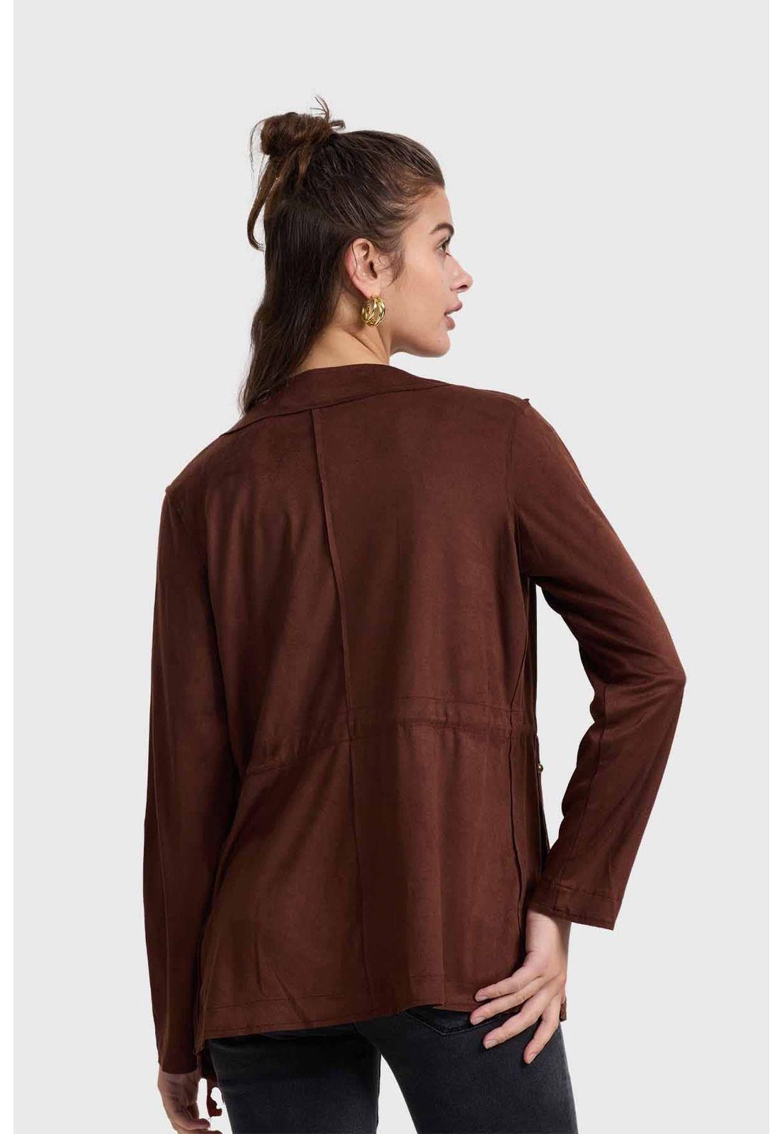 Chaqueta Mujer Antelina Chocolate-2
