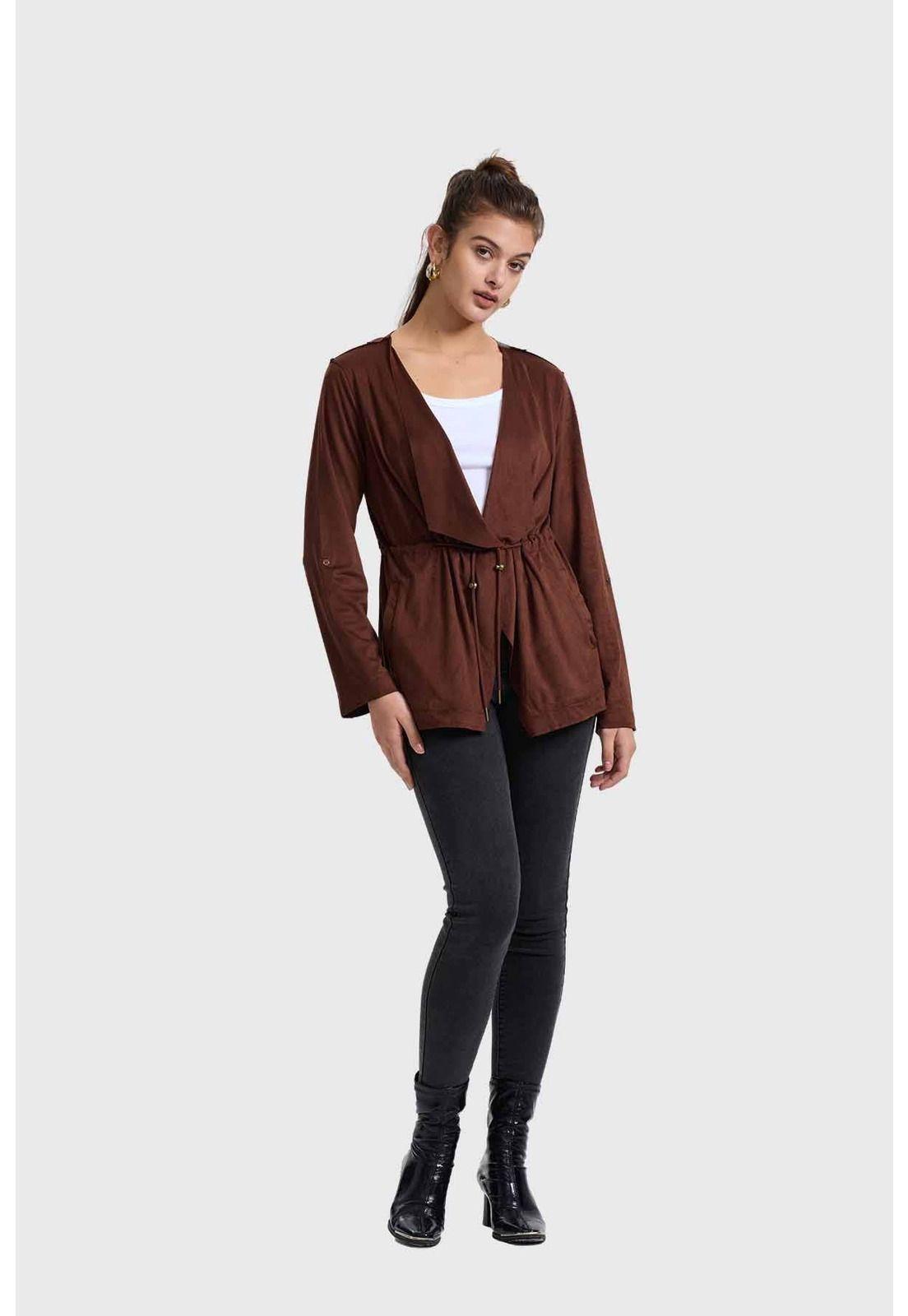Chaqueta Mujer Antelina Chocolate-3
