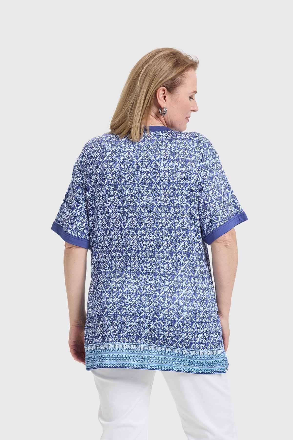Polera Mujer Print Azul-2