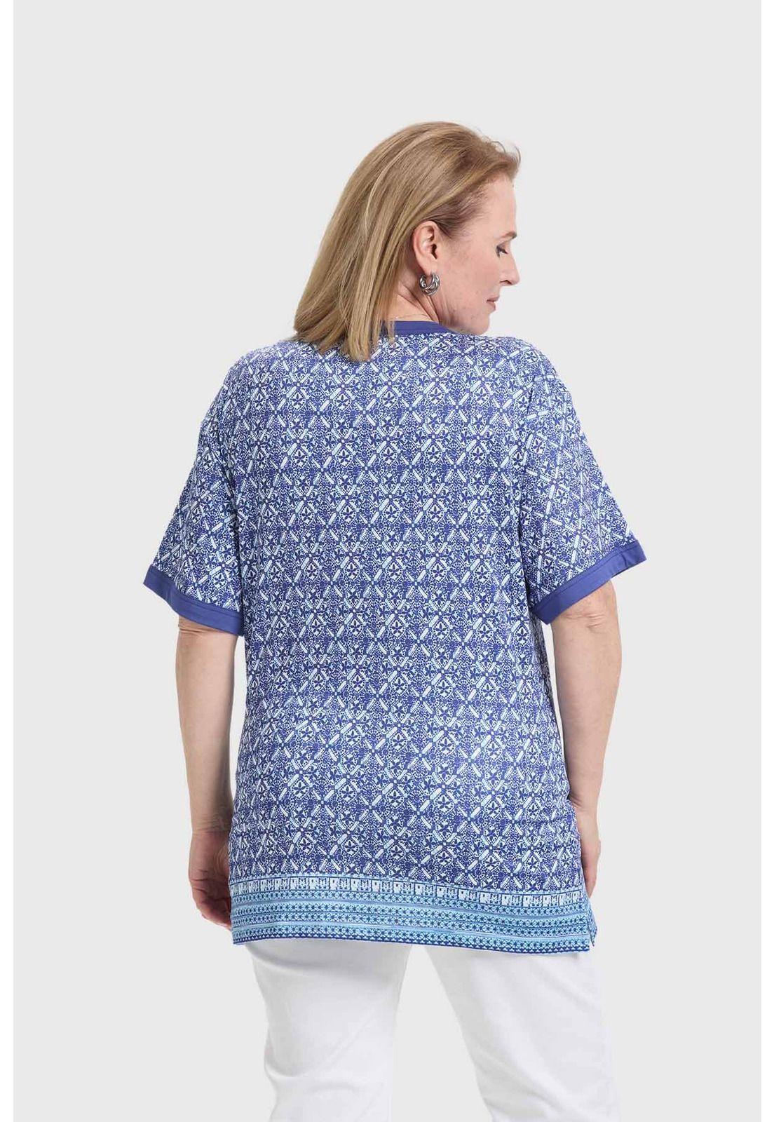 Polera Mujer Print Azul-2