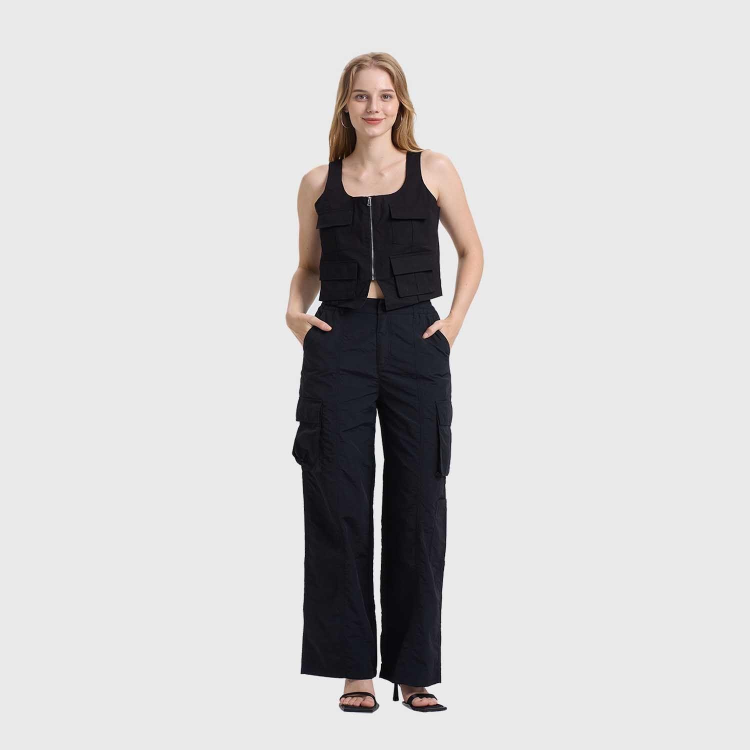 Pantalón Mujer Cargo Negro Ii Fashions Park-3