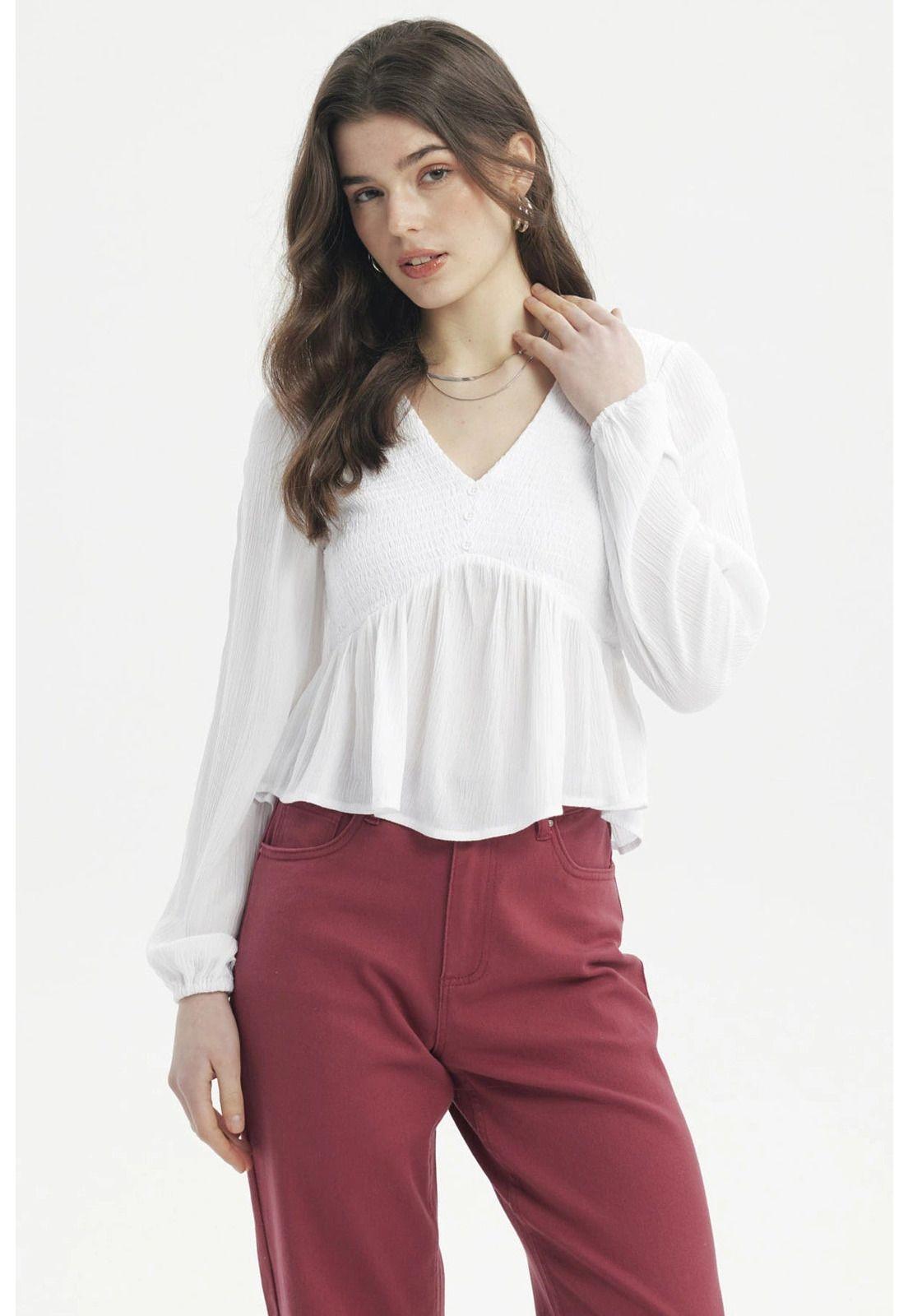 Blusa Mujer Slim Blanco - ll-0