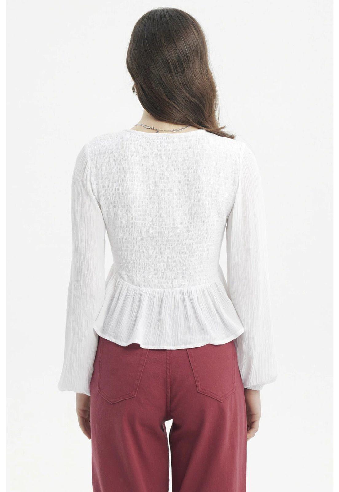 Blusa Mujer Slim Blanco - ll-2
