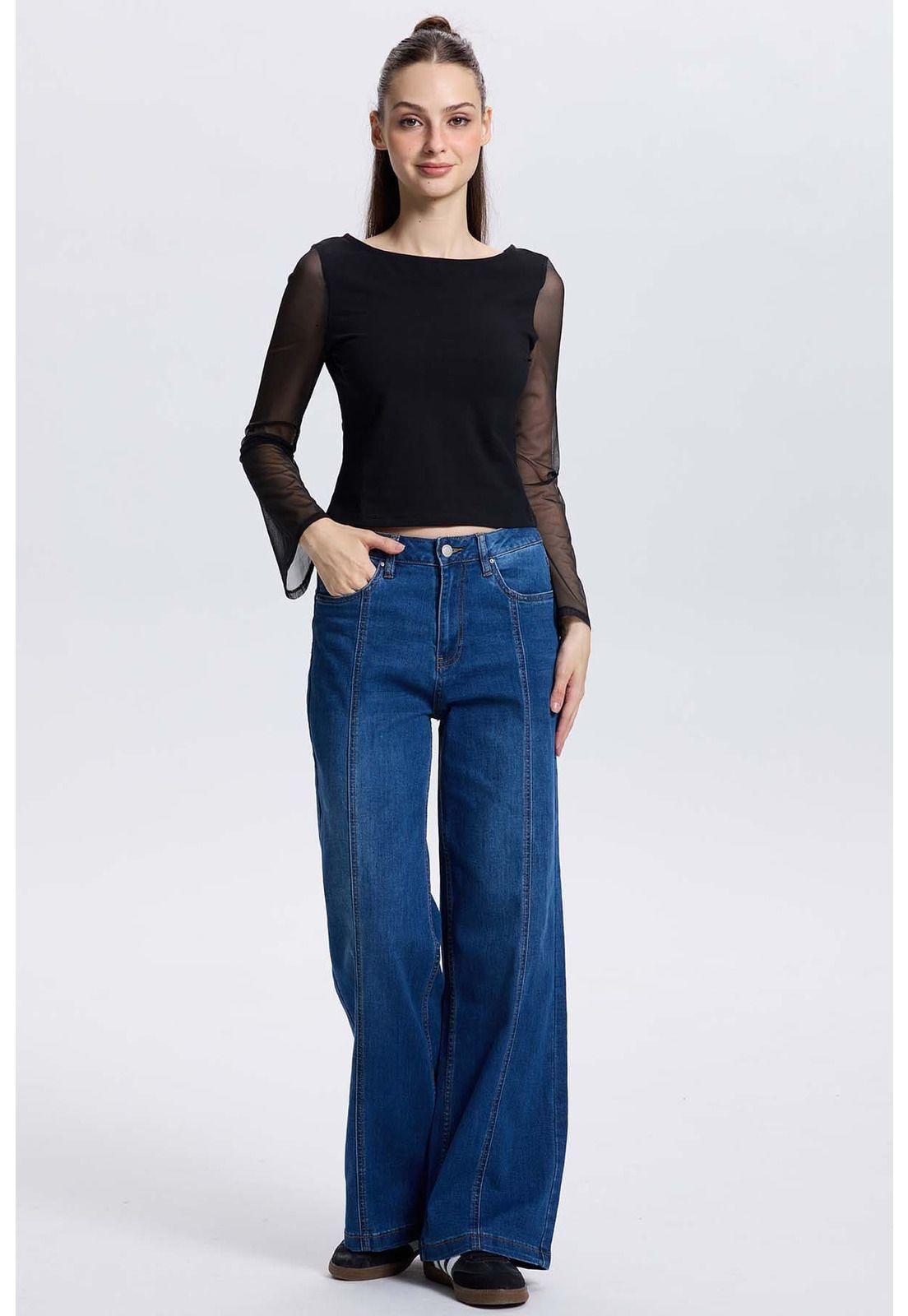 Polera Mujer Malla Negro-3