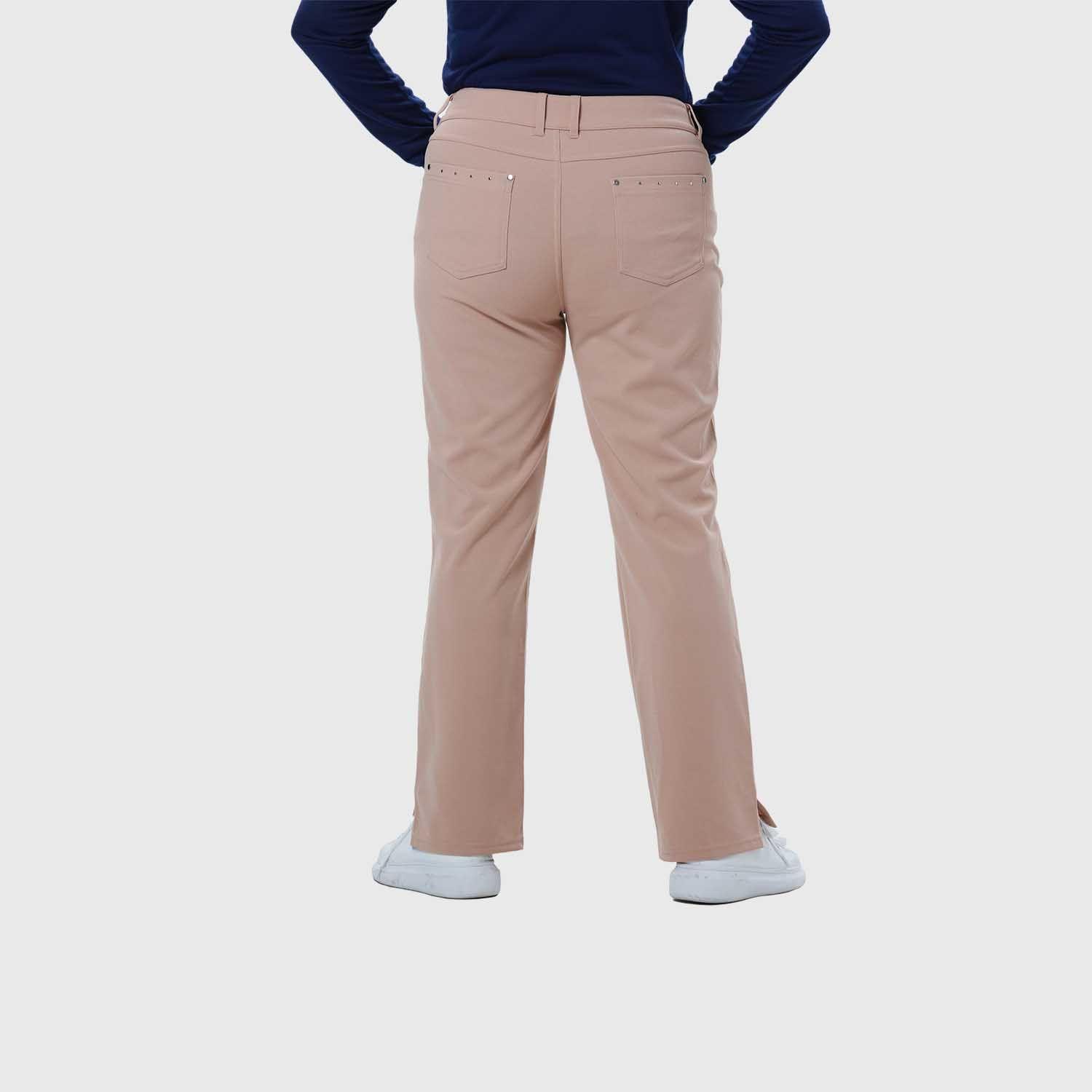 Pantalón Mujer Detalle Abertura Basta Beige Fashion's Park-2