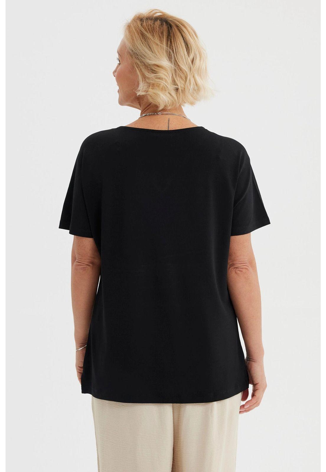 Polera Mujer Detalle Perlas Negro-2