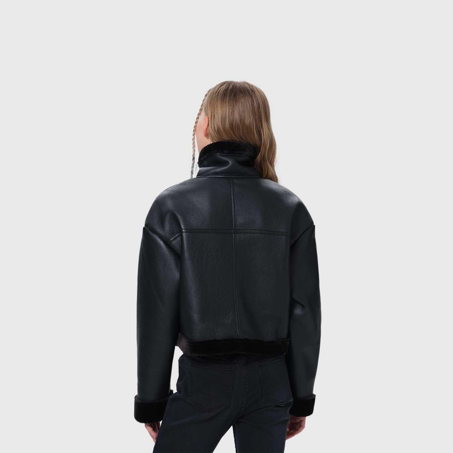 Chaqueta Niña Aviador Negro-2